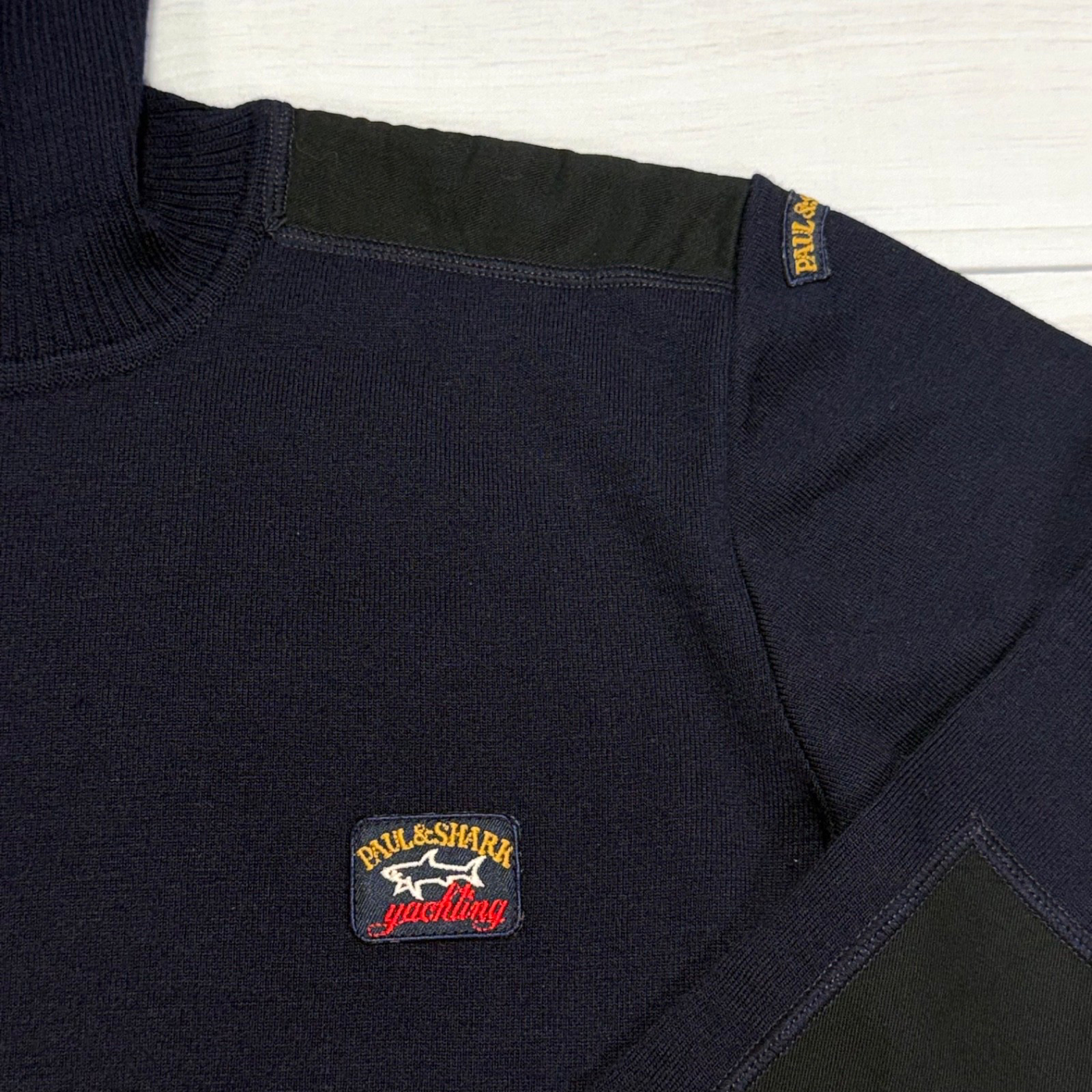 Paul & Shark Yachting Sweater Mens Small Navy Blue Turtleneck Pullover Jumper