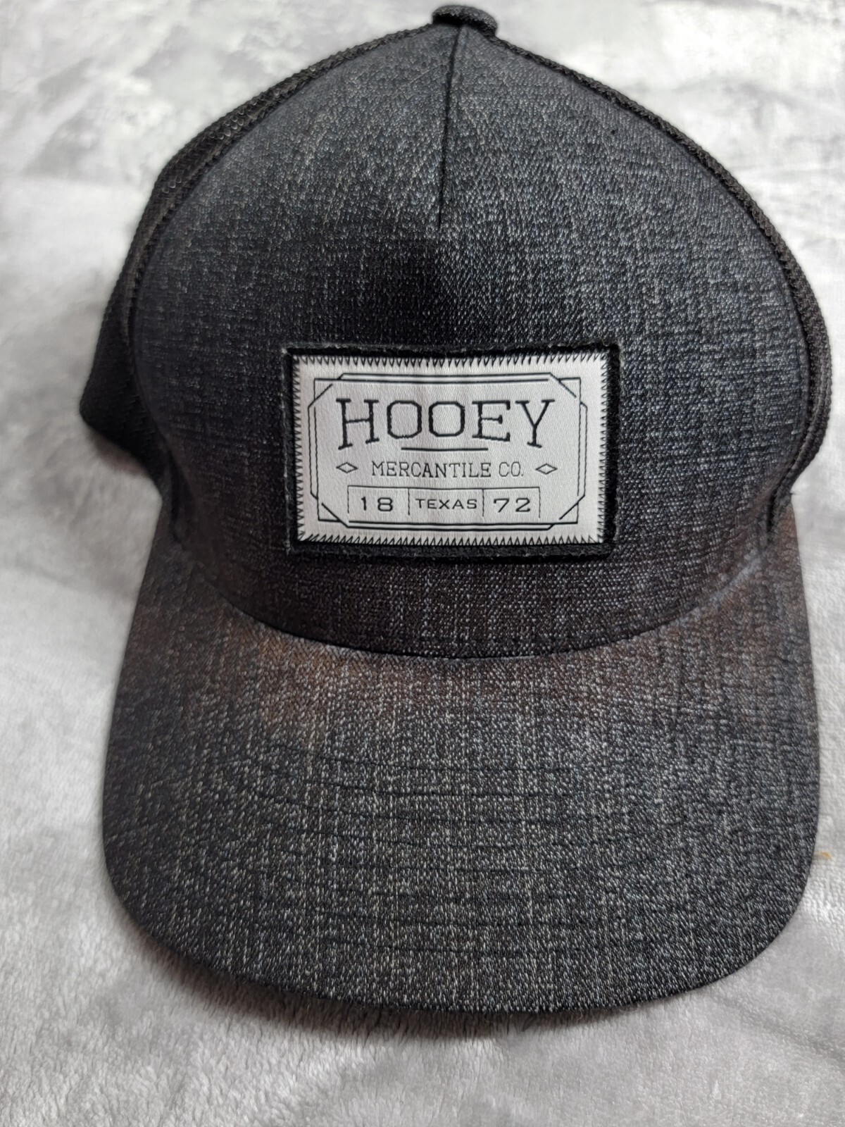 Hooey BaseBall Hat Grey Black Patch, Mesh, FlexFit L/XL