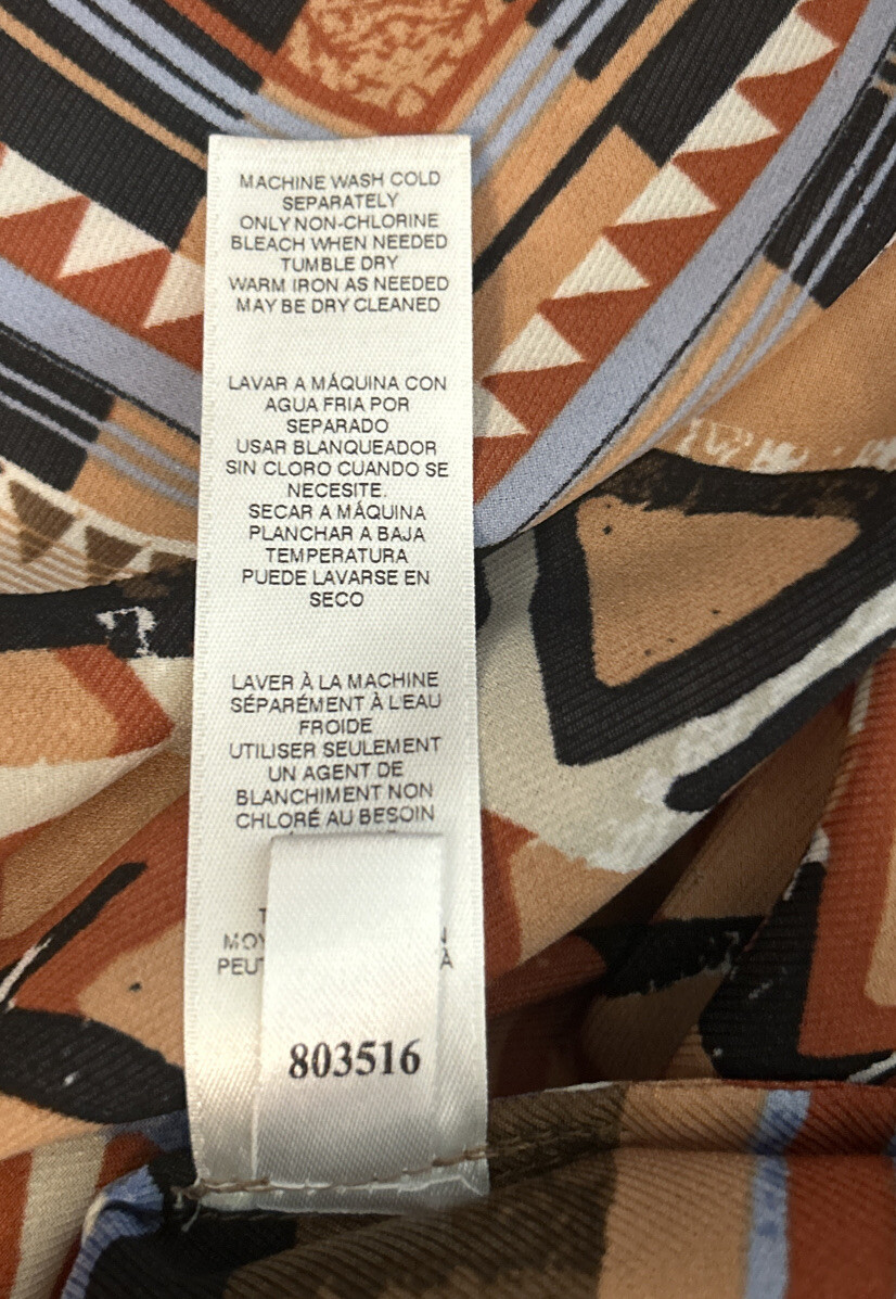 Chico’s Blouse Women’s Sz 1 Multicolor Top 97% Polyester Spandex Blend