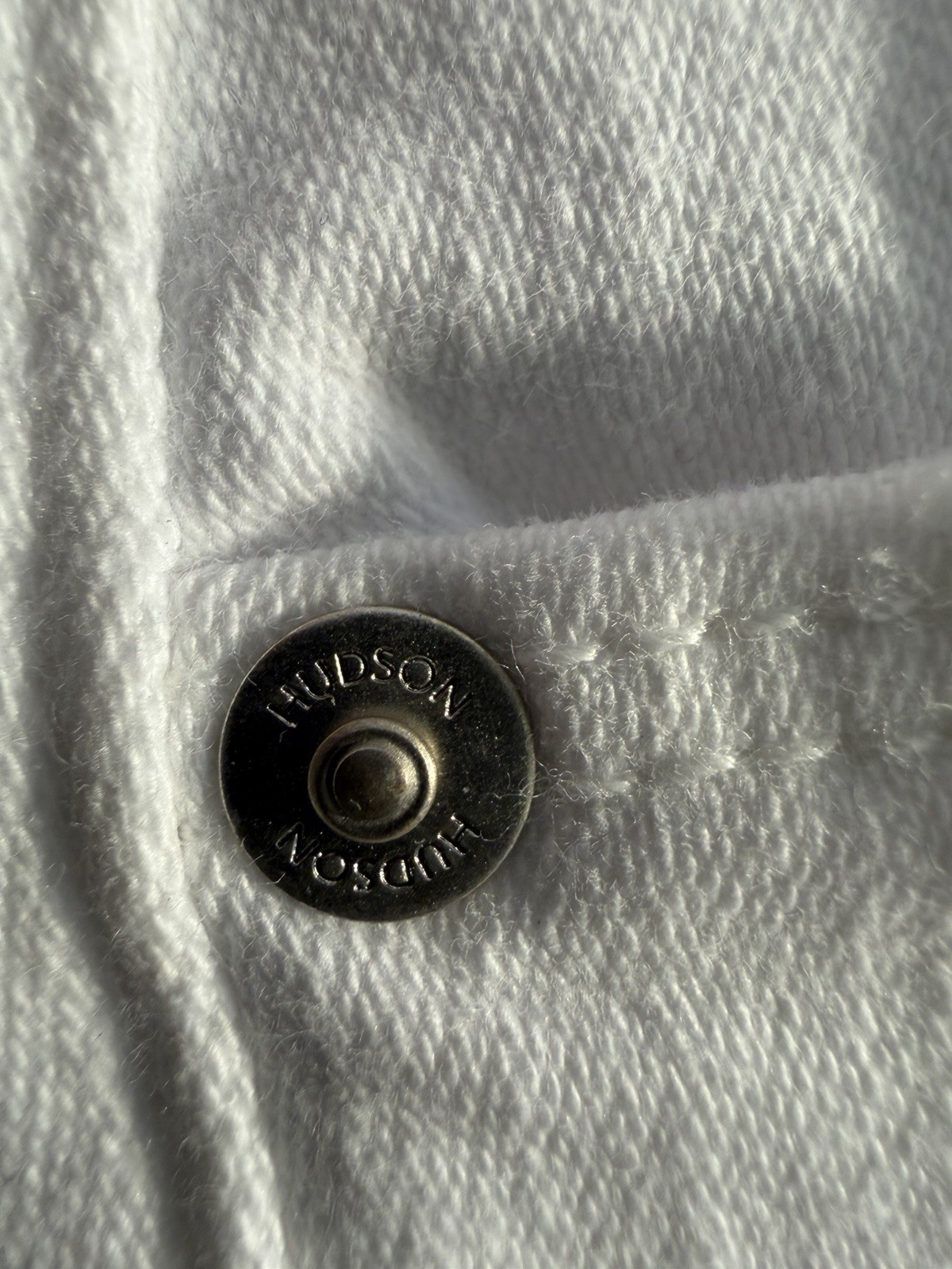 HUDSON Women’s White Mid-Rise Slim Bootcut Jeans 5-Pocket Logo Button