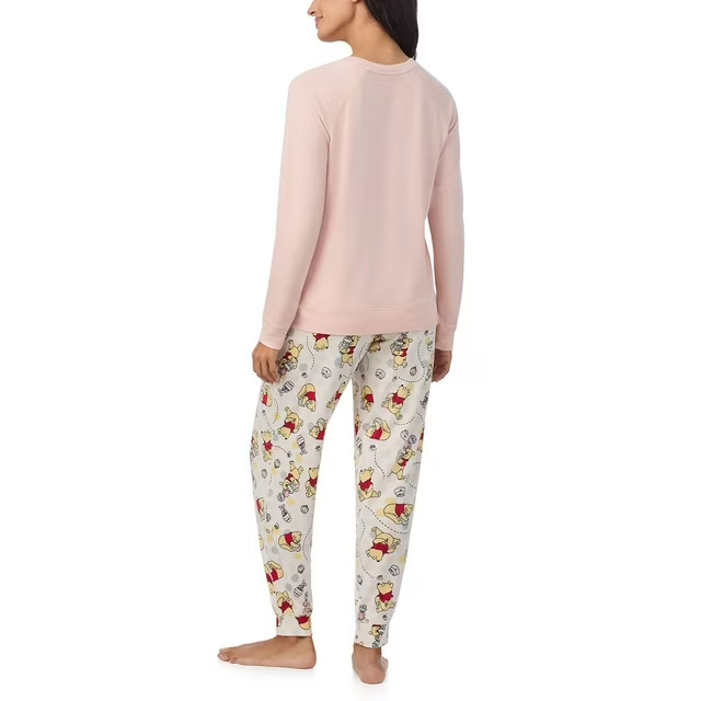 Winnie The Pooh Women’s 2-Piece Pullover and Jogger Pajama Set Pink U Pick New