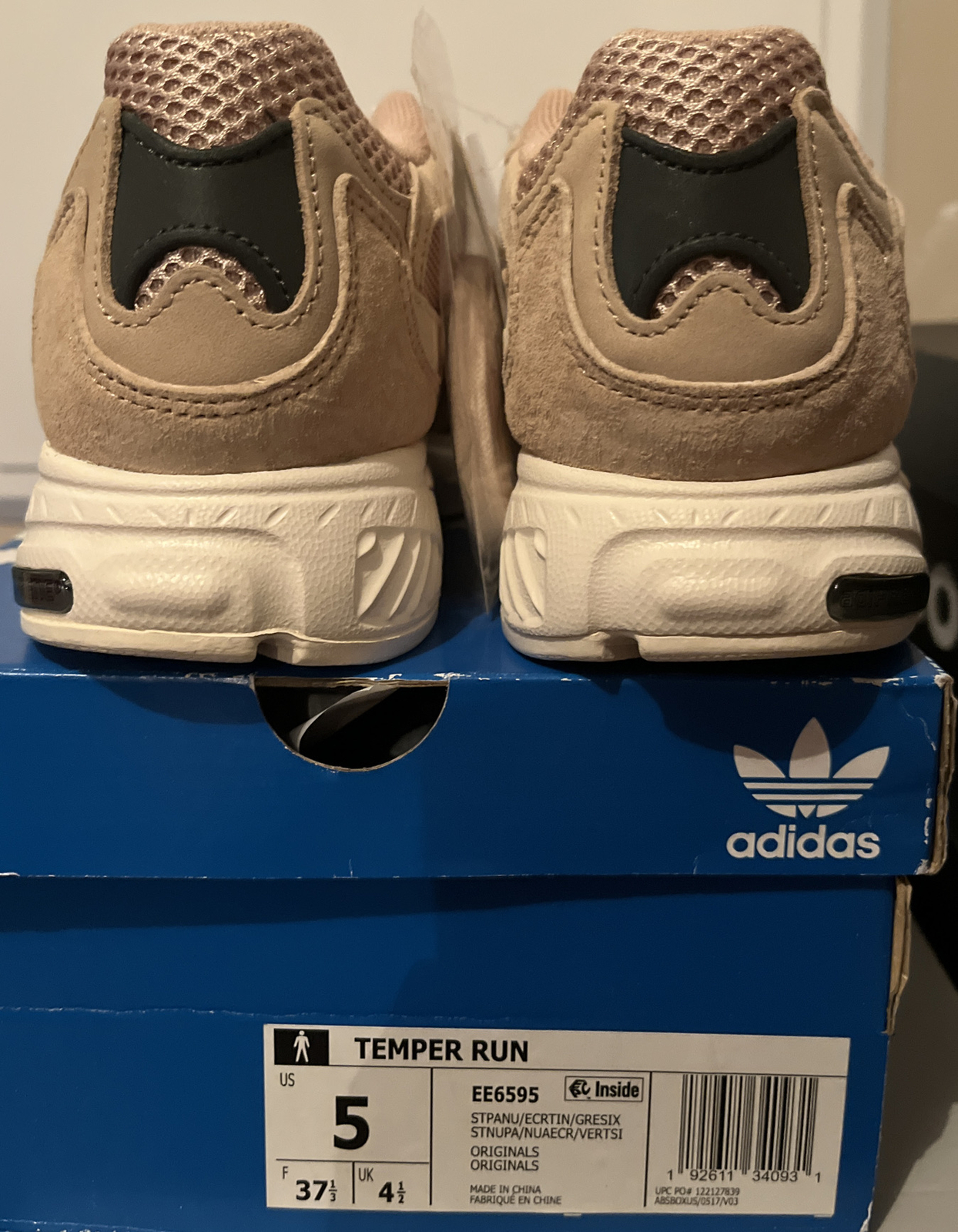 Adidas Temper Run Pale Nude Sneakers SNS Exclusive Ee6595 Men’s Sz5 / Wms 6