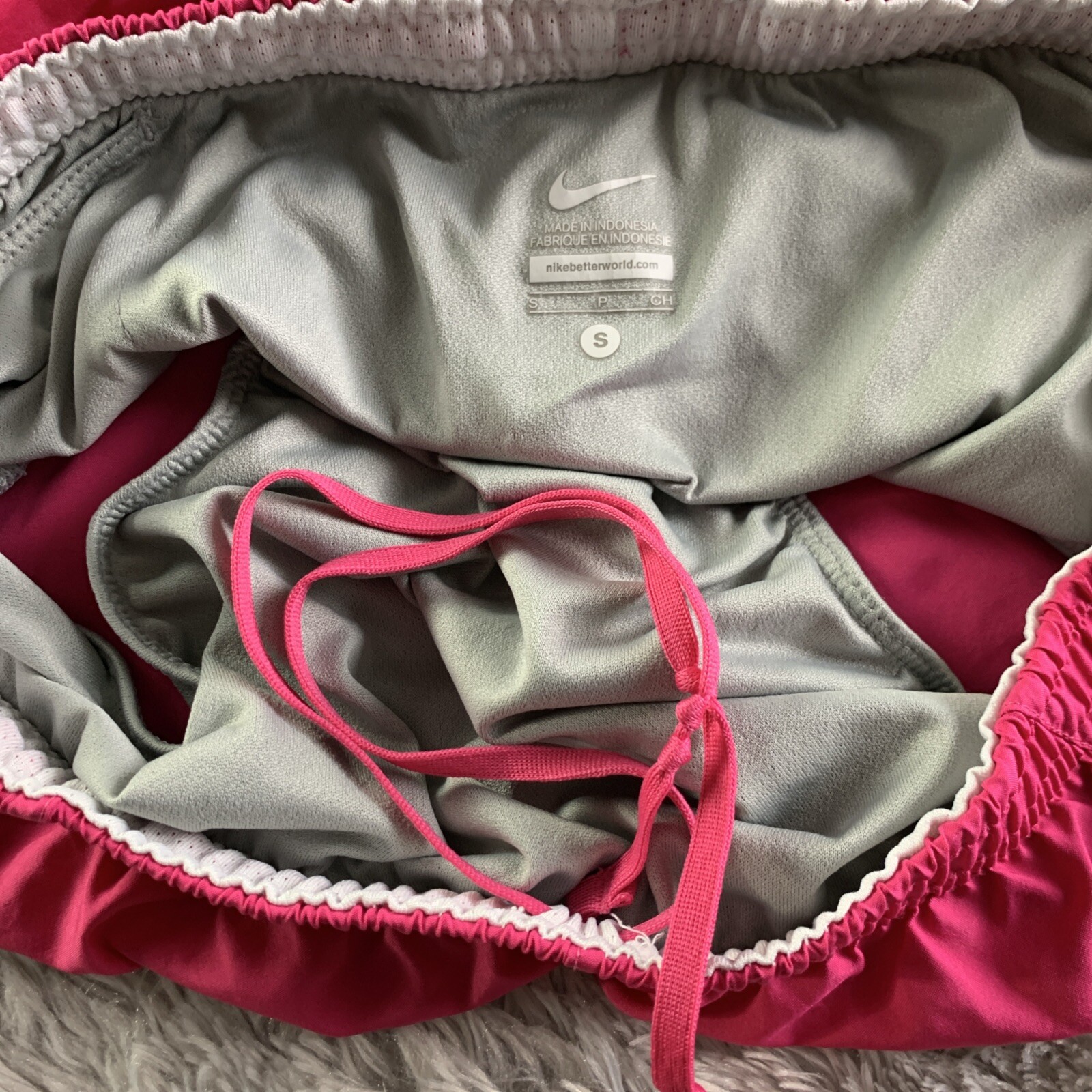 Nike Shorts Womens Small Pink White Black Gray Pacer Tempo Running Lined Active