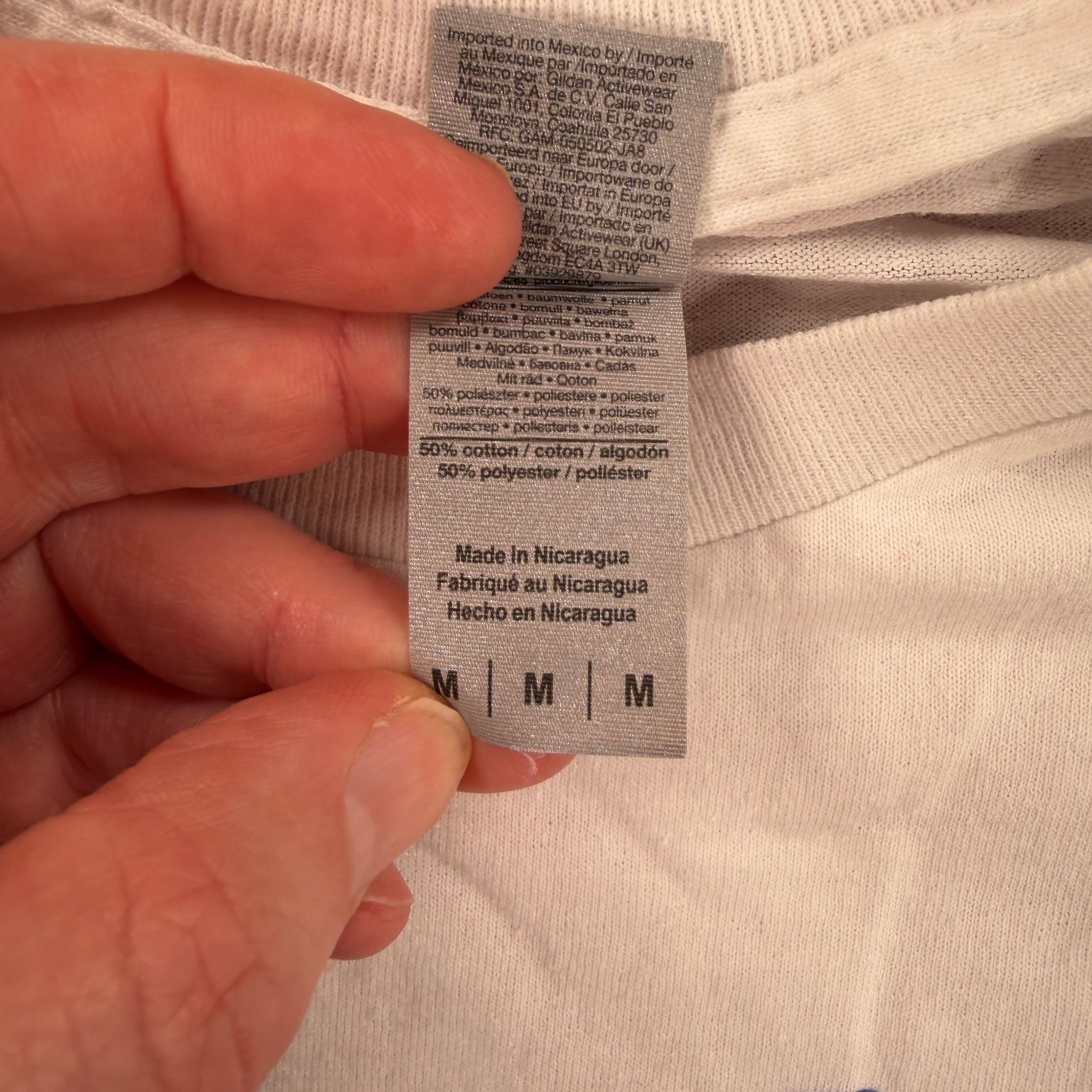 Gildan T-Shirt Men’s White Medium Italia STL The Hill DryBlend Cotton Blend