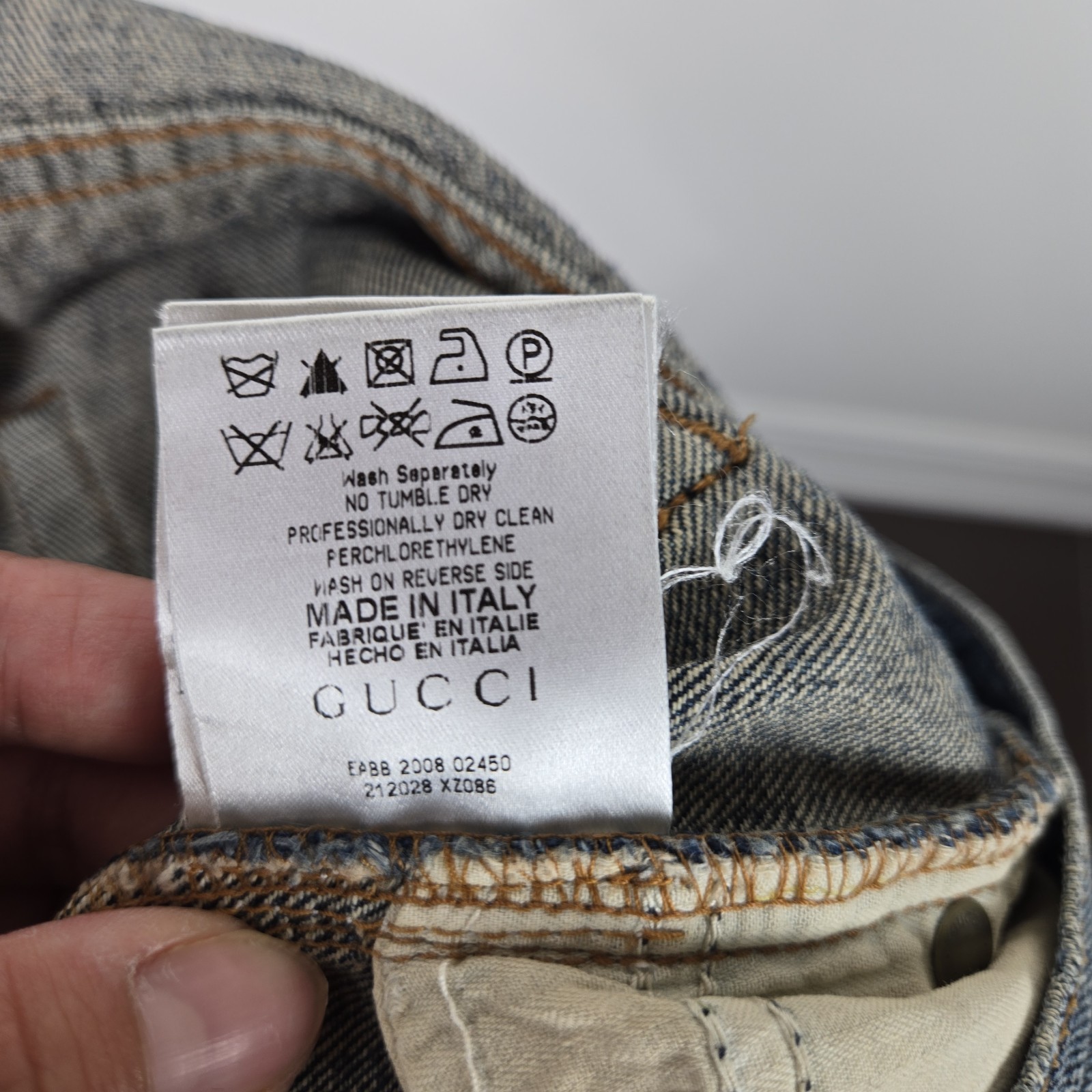 Gucci Skinny Jeans 48 32×26 Cropped Made in Italy Blue Denim Mens Luxury