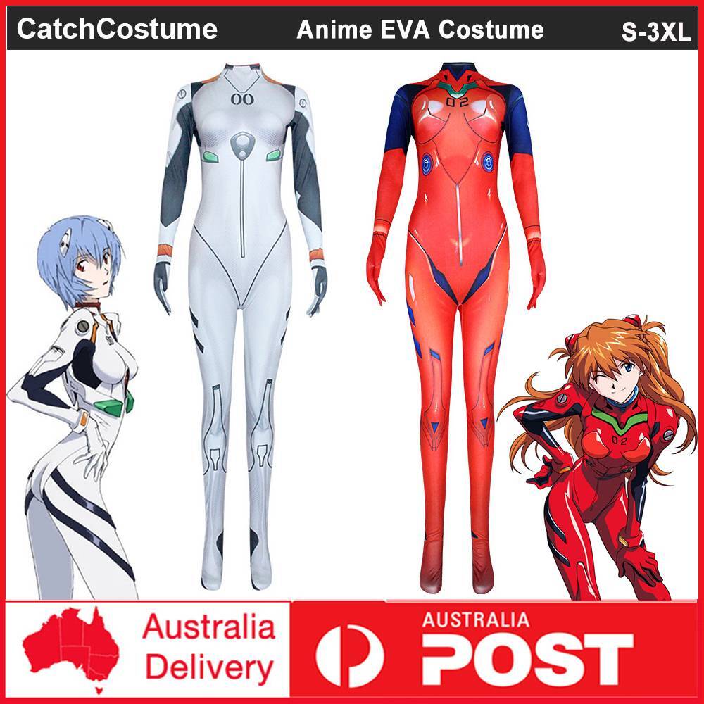 EVA Neon Genesis Evangelion Asuka Ayanami Rei Bodysuit Jumpsuit Cosplay Costume