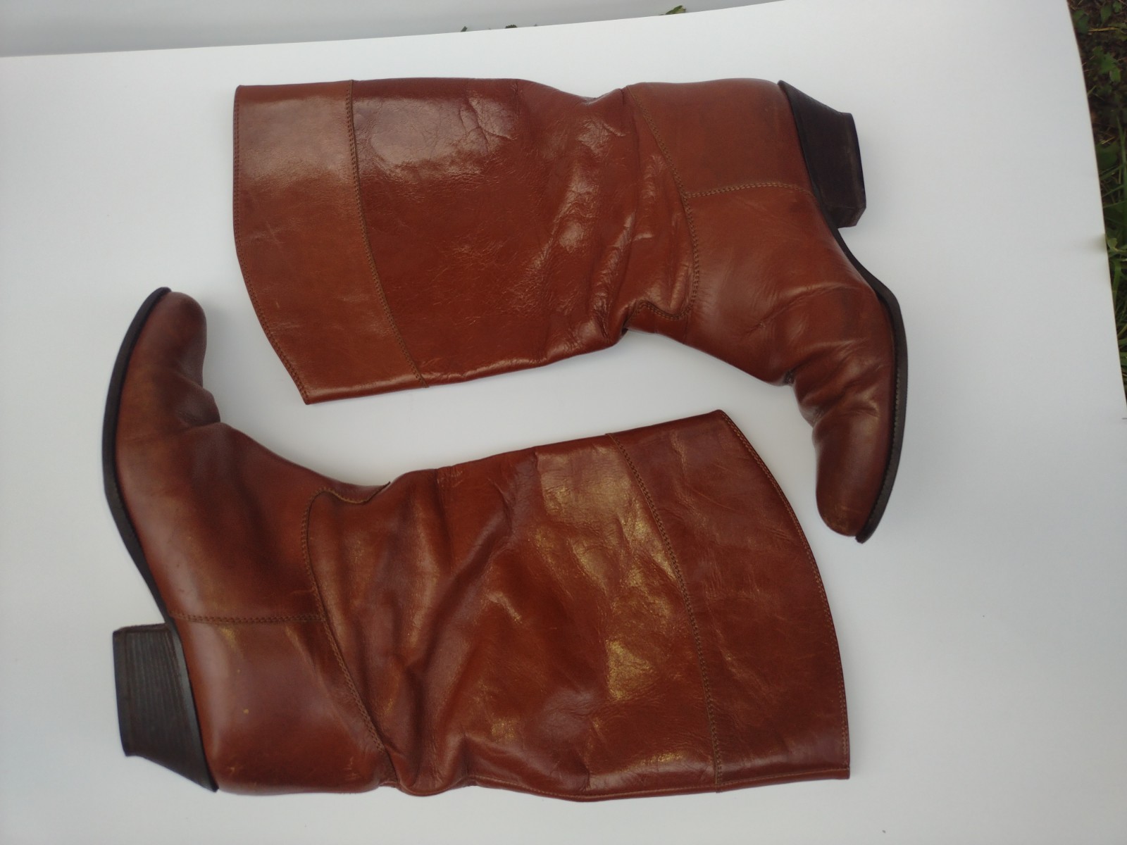 Cognac Italian Leather Boho Western Cottagecore Sudini Boots Women’s 10W