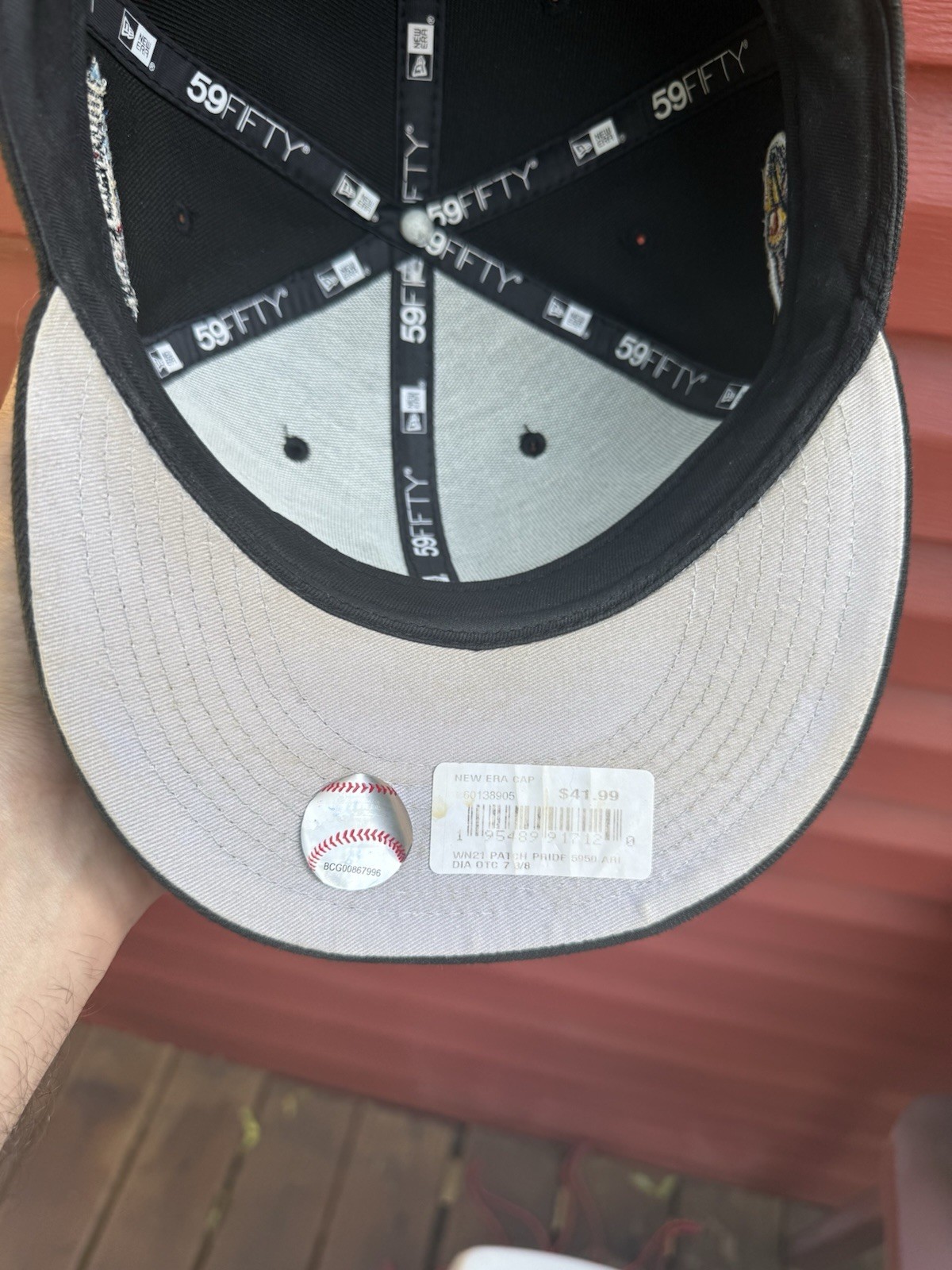 VTG New Era Arizona Diamondbacks 2001 WS Patch MLB Fitted Hat 59 Fifty Sz 7 3/8