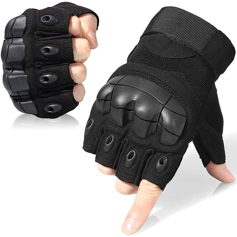 Fingerless Tactical Half-Finger Gloves for Motorcycle Driving Cycling Outdoor