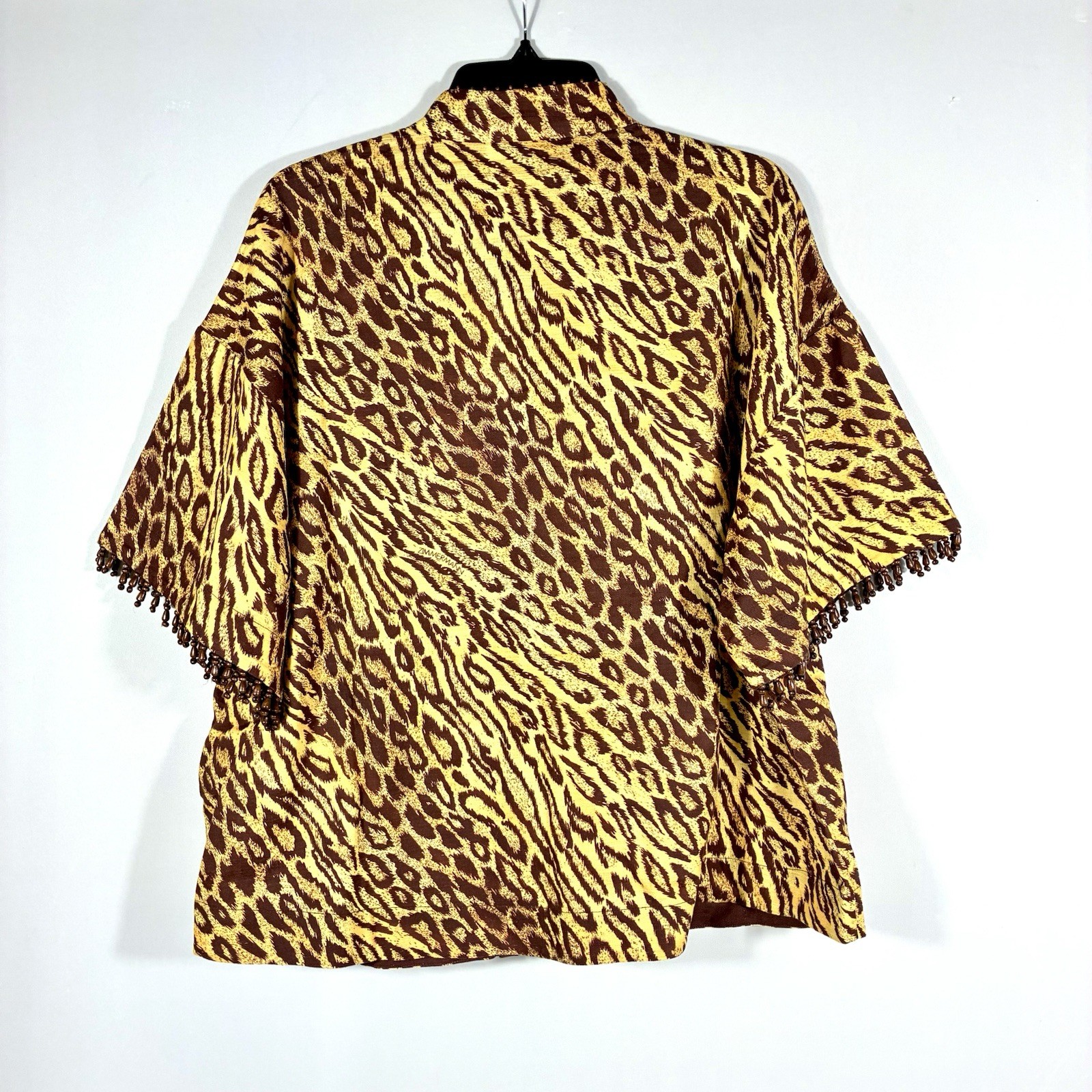Zimmermann Coco Bead Embellished Leopard Print Cotton Shirt US 6 AU 1 Loose NWT