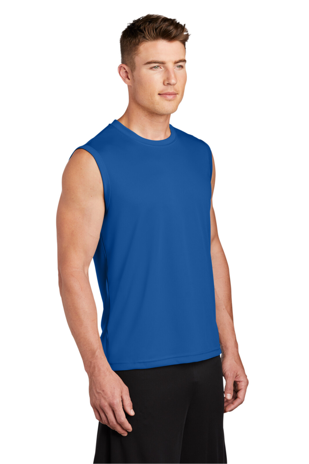 Mens Sport Tek ST-352 Sleeveless Performance Sz Large 40-42”Chest T Shirt Royal