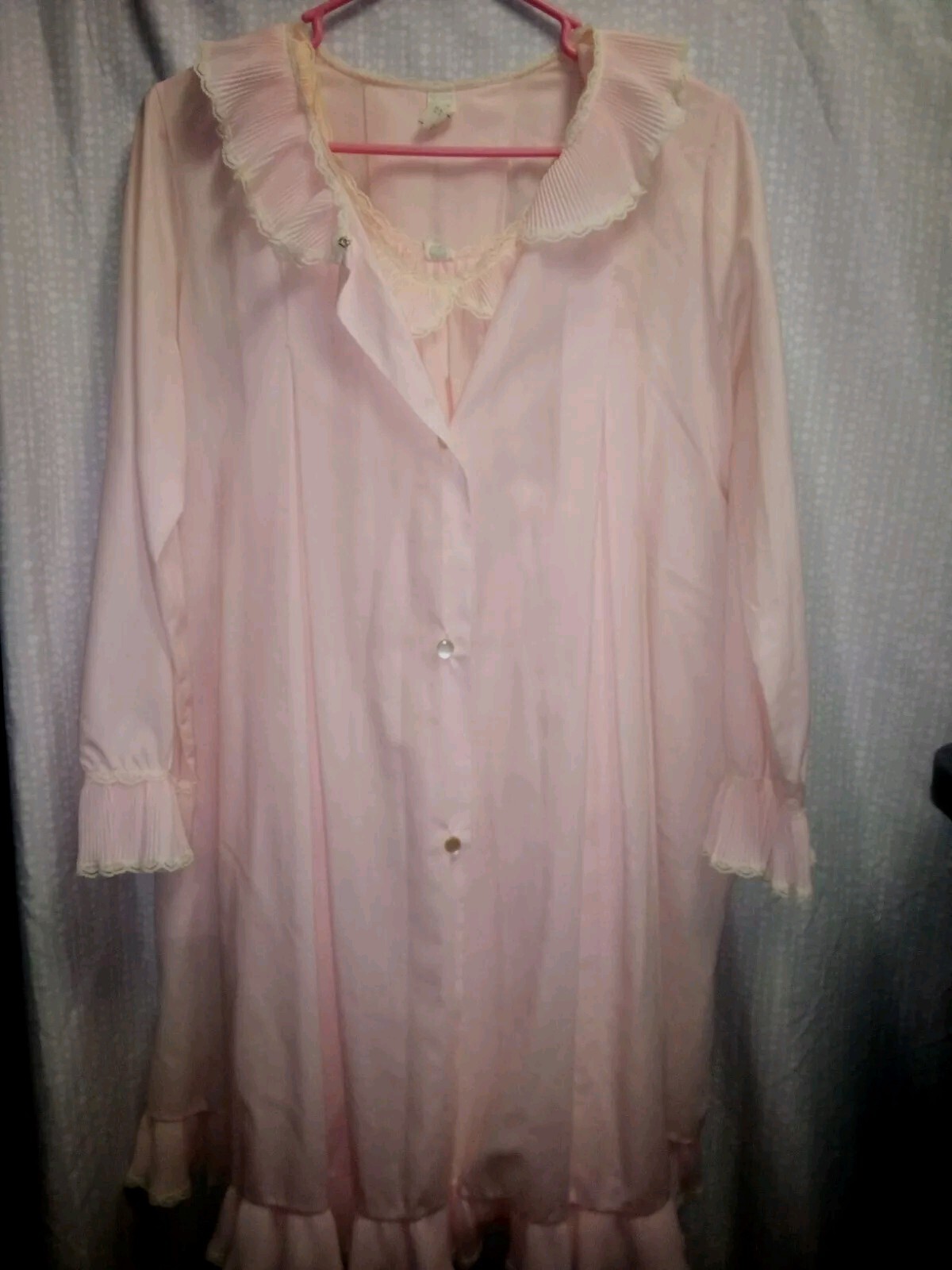 Vintage 40’s 50’s Lady Leonora Pink Lace Nightgown Set Women’s Small~Medium 2 Pc