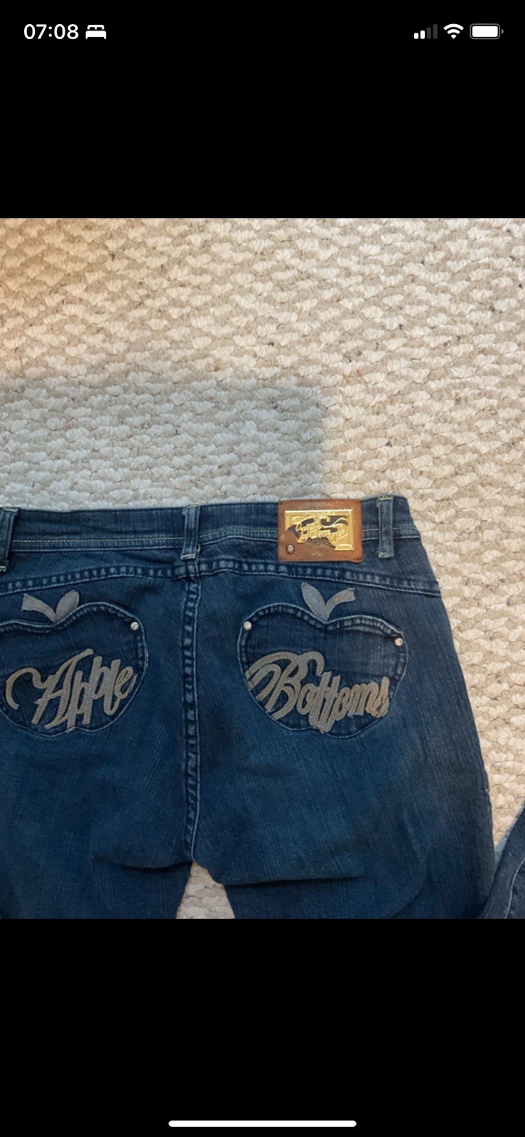 Apple Bottoms Women’s Dark Wash Blue Denim Slim Low Rise Straight flare Jeans 12