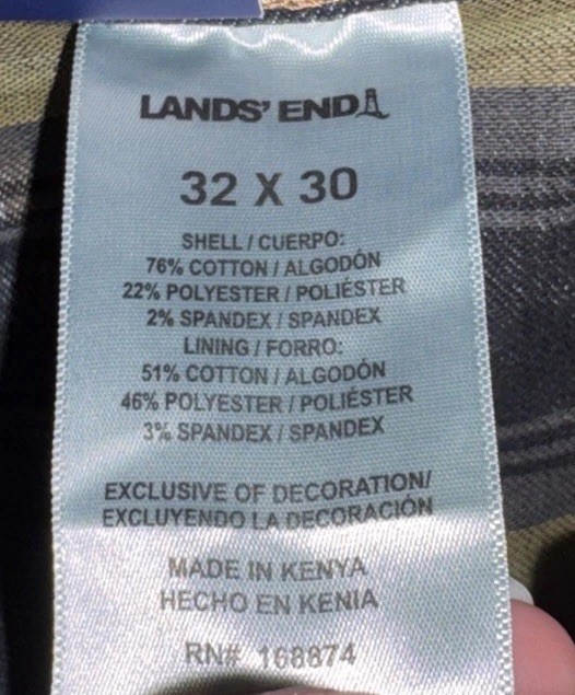 Lands’ End Mens Flannel Lined Stretch Denim Jeans 32 X 30 New