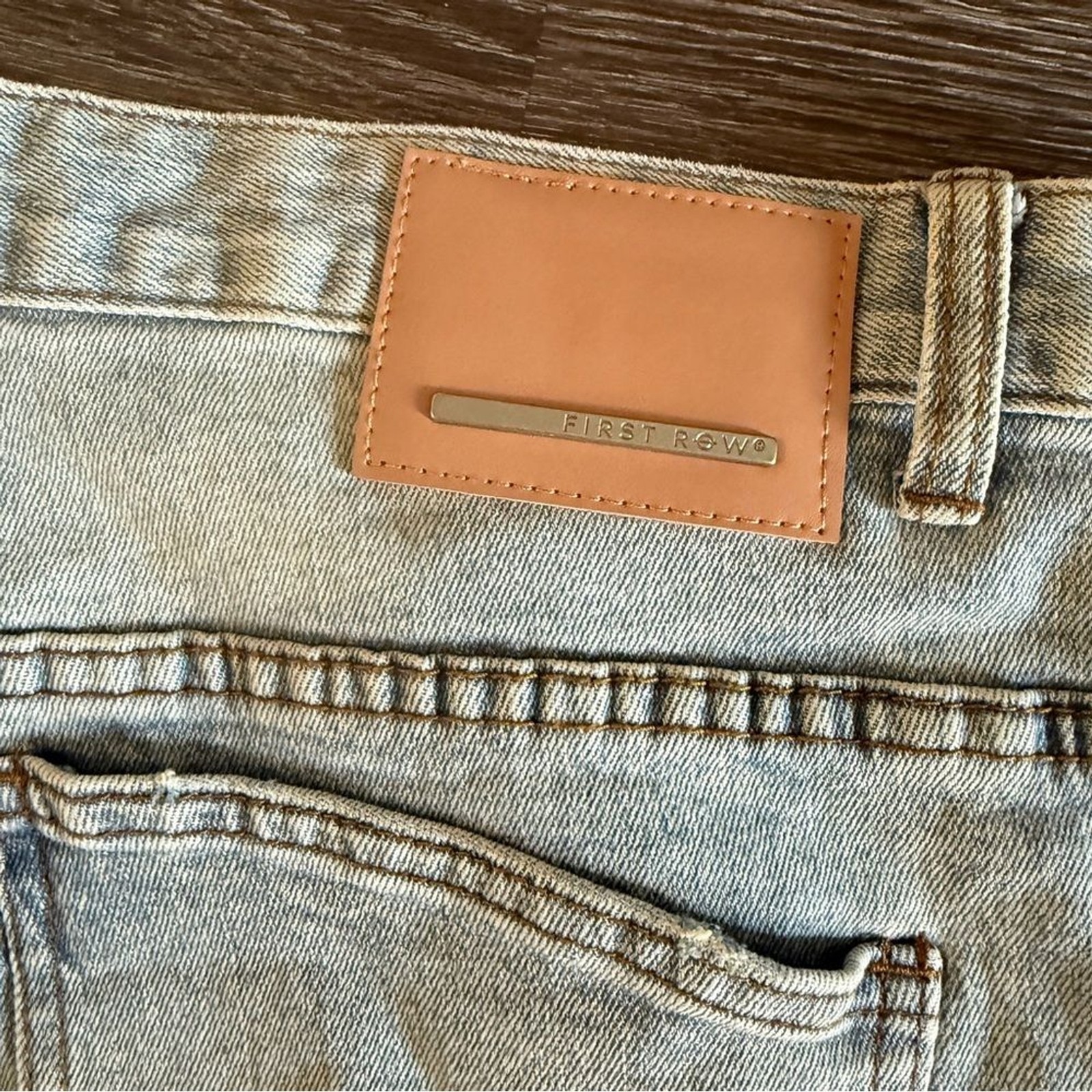 First Row Knee Destroyed Slim Flare USA Distressed Casual Streetwear 40″/33″