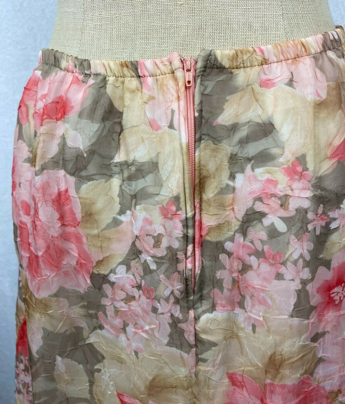 Dress Barn Floral Print Midi Skirt Size M 29-32 Waist 30″ Long Sheer Over #22B