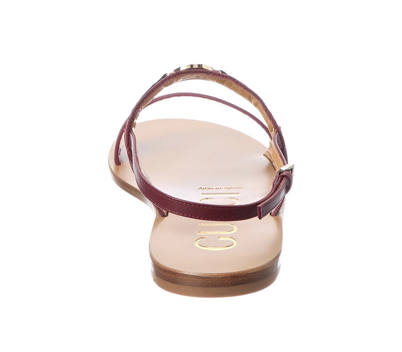 Gucci Interlocking G Web Stripe Sandal in Burgundy