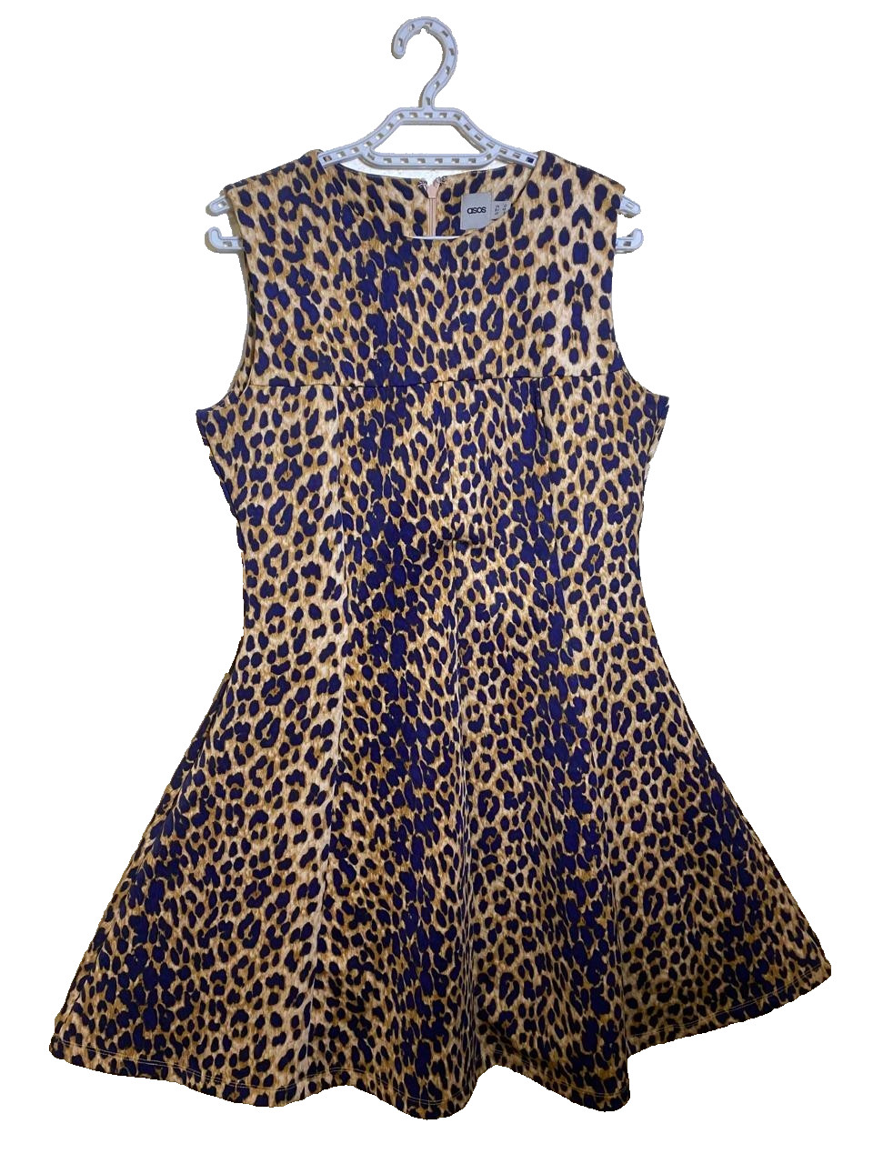 ASOS Leopard Print Summer Mini Dress – Sleeveless – Size UK 12