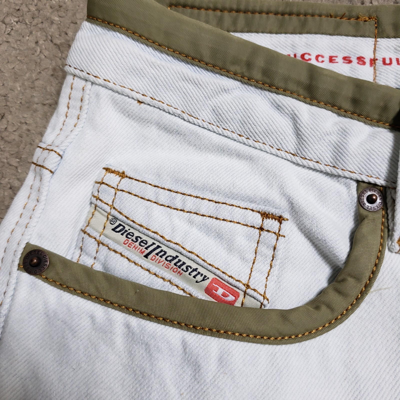 Diesel Jeans Mens 29×30 D-Viker White Straight Leg Button Fly Y2K Denim Rare