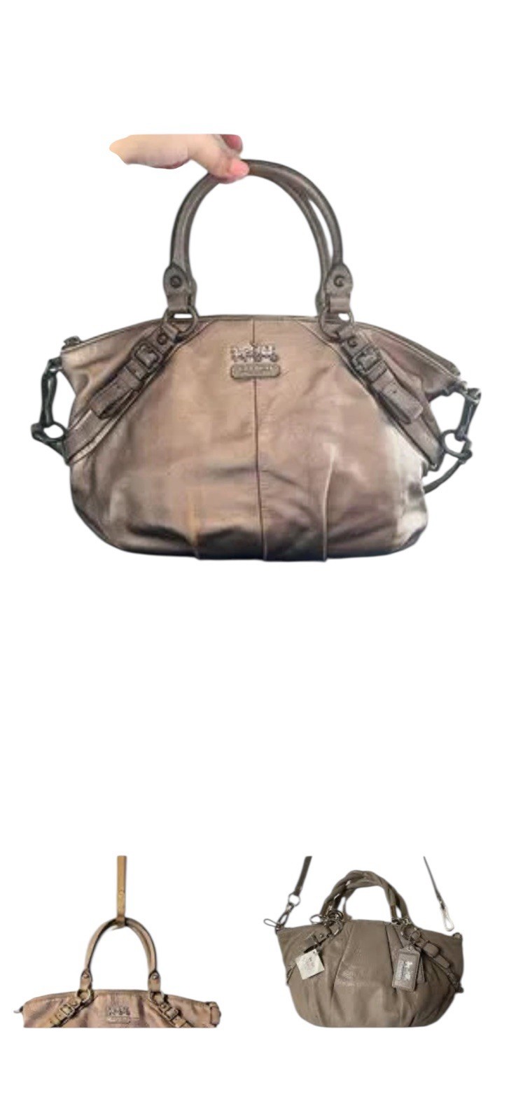 COACH 15960 *Madison Sophia* Bronze Leather Satchel Shoulder Purse -with Wallet