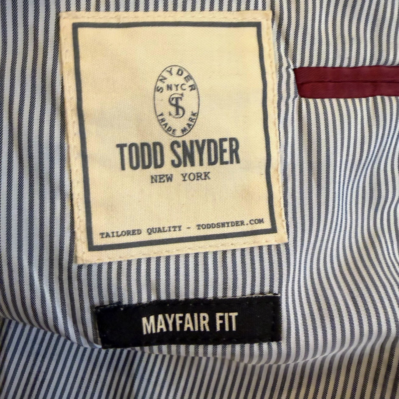 Todd Snyder Mayfair Fit Blazer Men’s 46R Navy 100% Wool Made USA Sport Coat