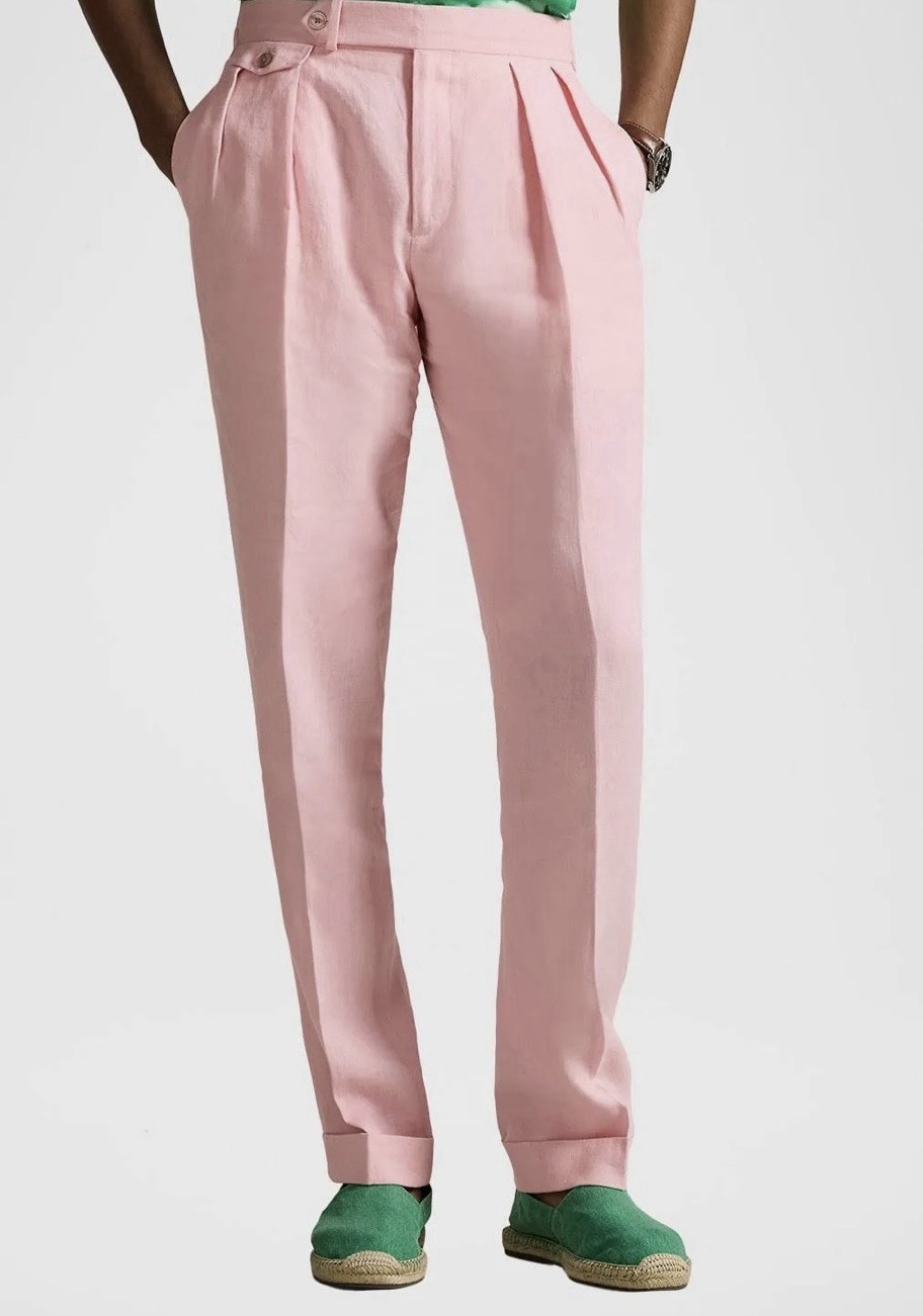 Ralph Lauren Purple Label Linen Pleated Trouser