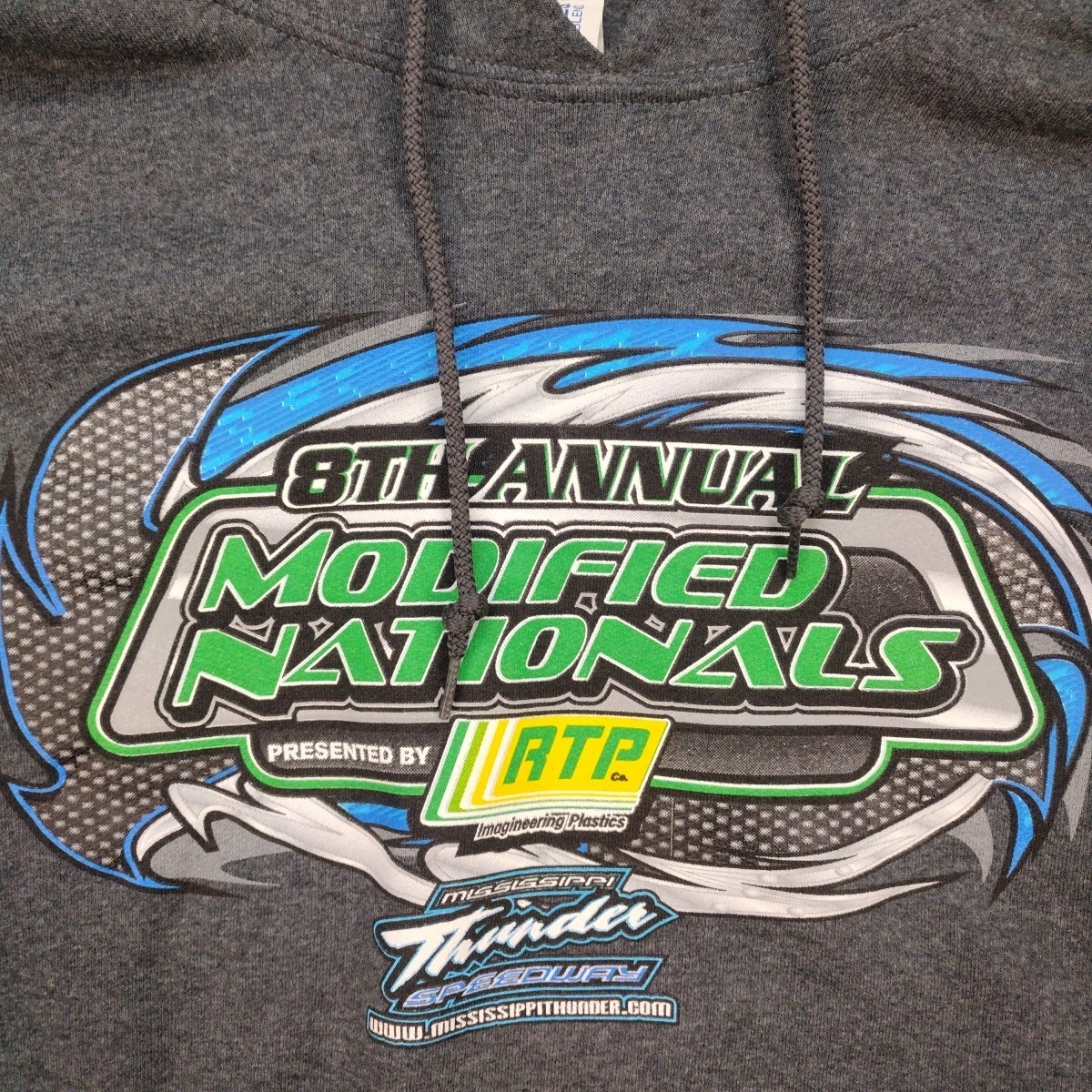 Modified Nationals Speedway Dirt Track Racing Dbl Sided Graphic Hoodie XL Bahr