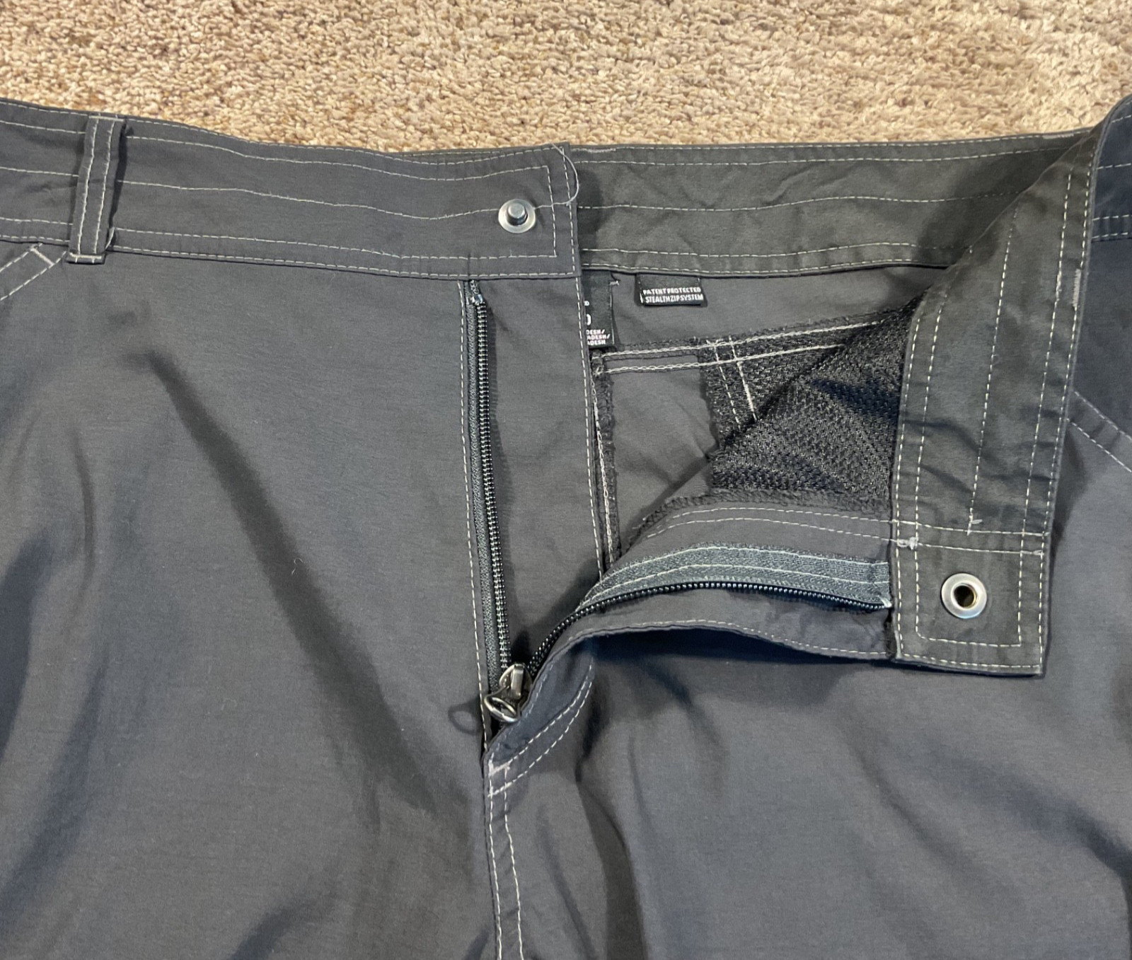 KUHL Renegade Convertible Stealth Cargo Pants Mens 38×30 Black