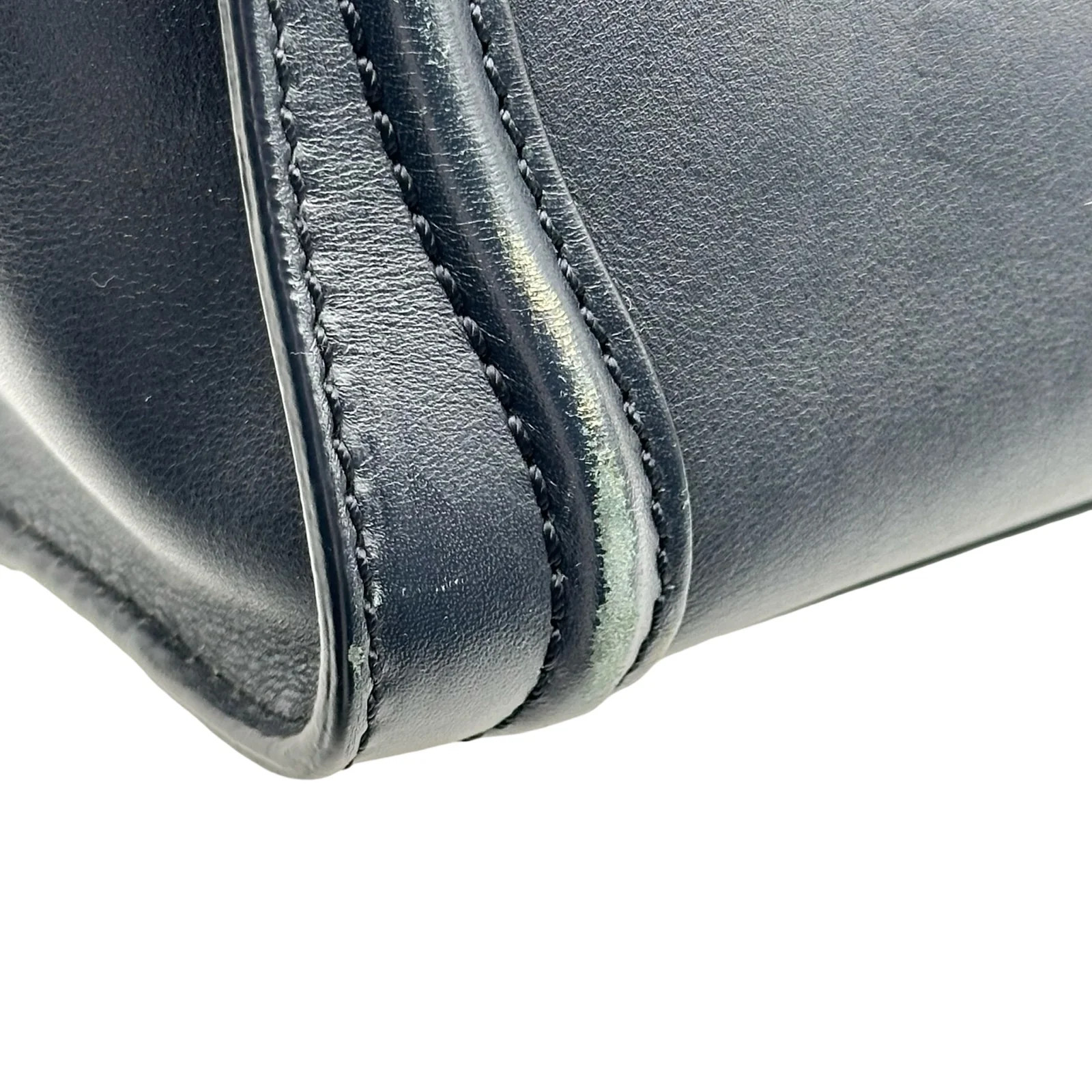 CELINE Luggage Nano Shopper Navy GHW Calfskin Shoulder Bag #2351