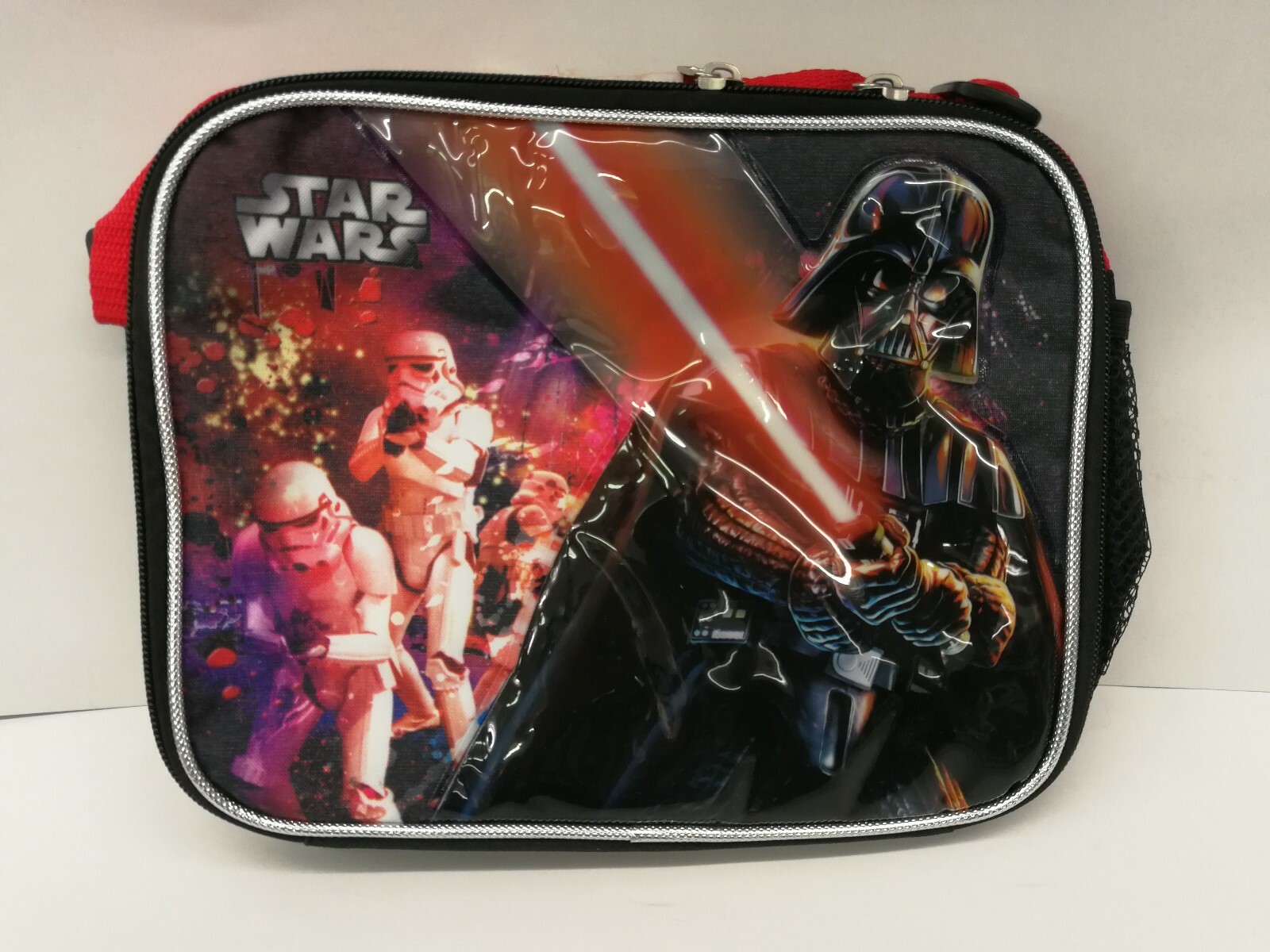 DISNEY STAR WARS DARTH VADER KID INSULATED LUNCH BAG BOX WITH SIDE NET BAG NEW