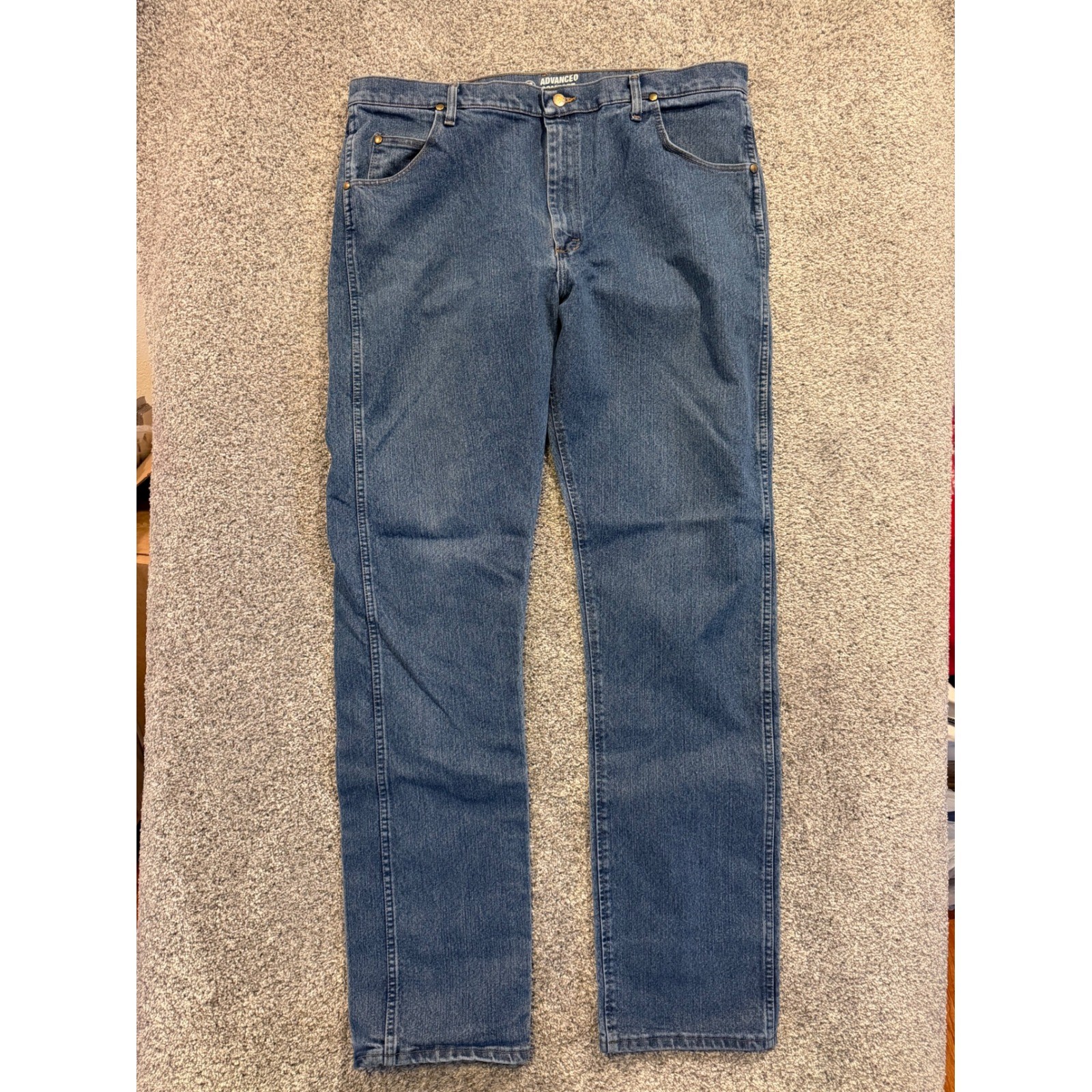 Wrangler Jeans Mens 40×38 Blue Advanced Comfort 47 Regular Fit Denim 47MACMS