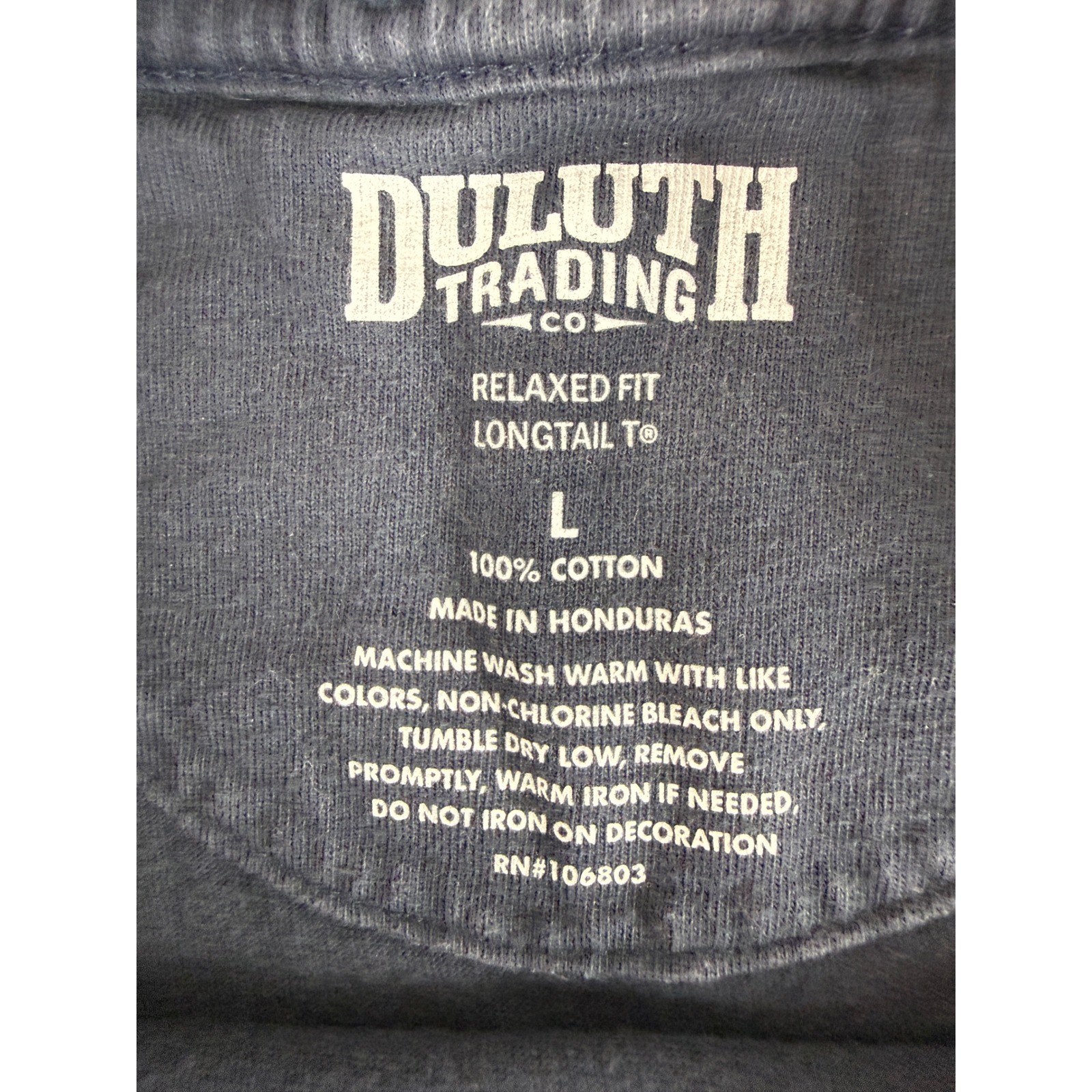 Duluth Trading Co T-Shirt Mens Large Navy Blue Party Beaver Graphic Longtail T