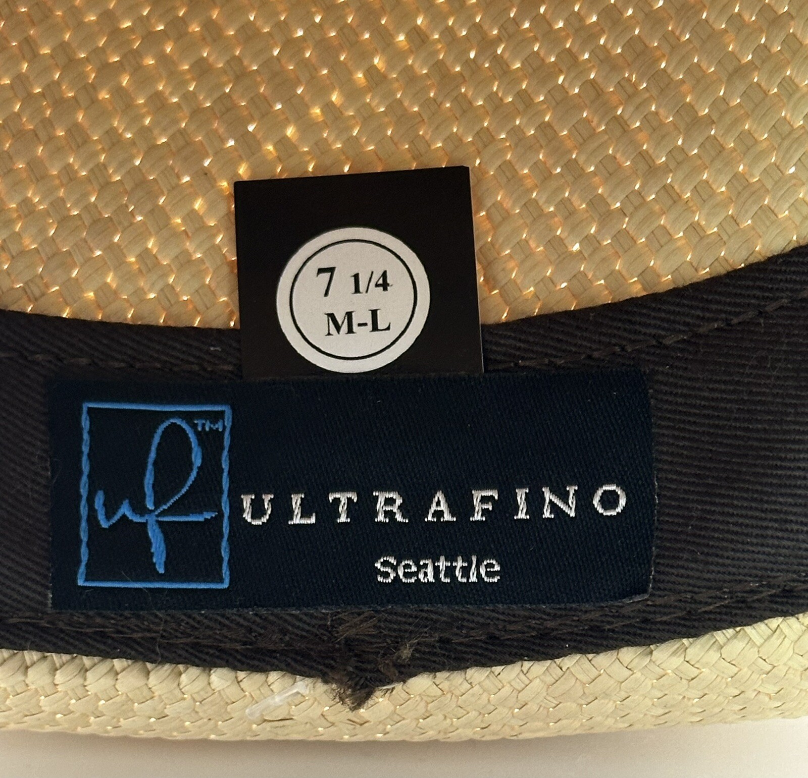 Ultrafino Austral Men Panama Straw Hat 7 1/4 Hand Woven Ecuador Toquilla Fedora