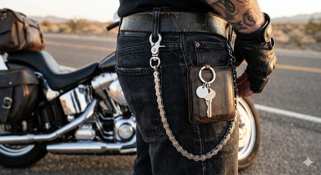 Handcrafted Upcycled Bike Chain Wallet Chain | Biker Punk Y2K Alt | 7 Colors