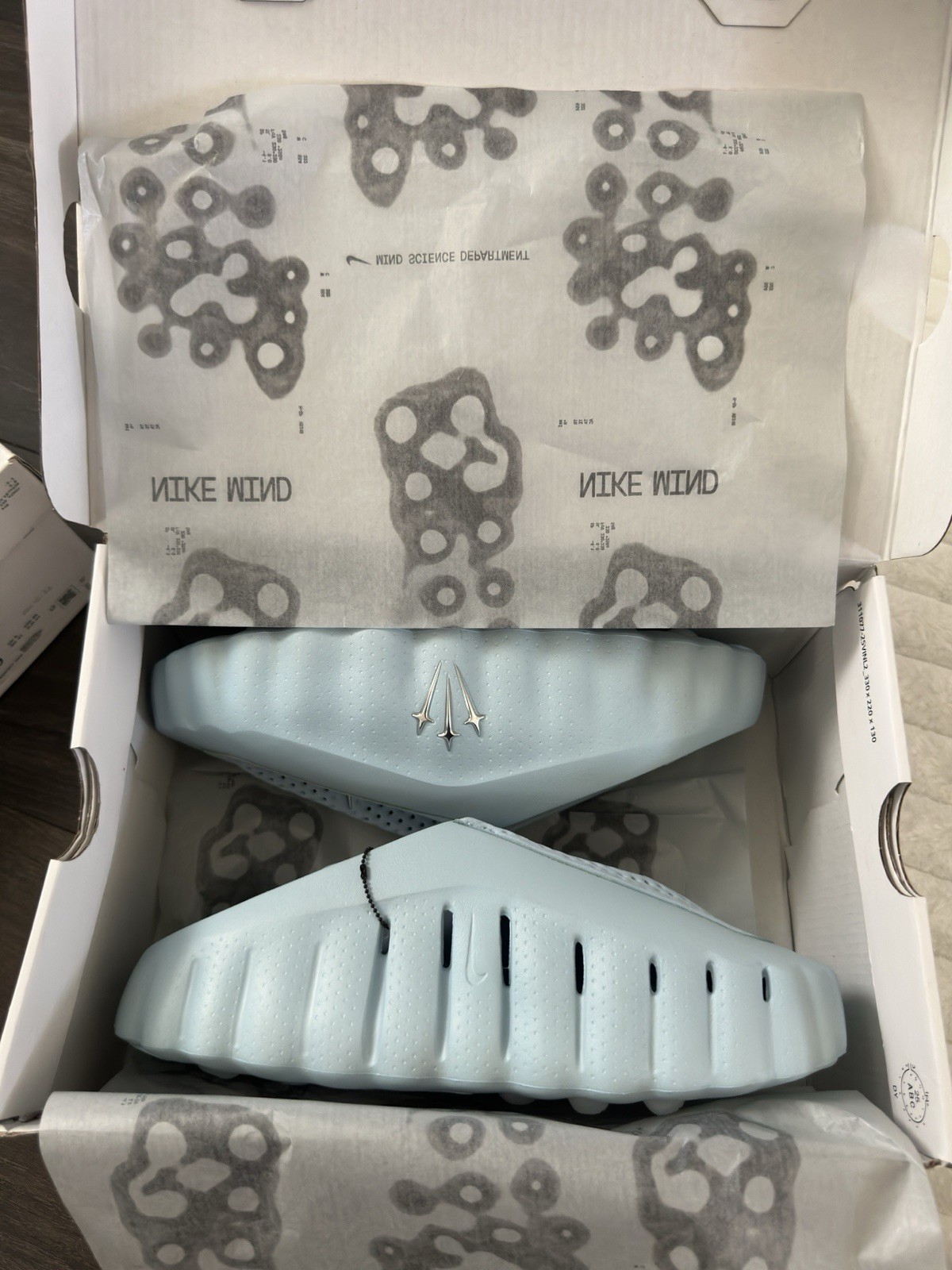 Nike Mind 001 Men’s Blue Slide Sandals Rubber Upper Cushioned Comfort US 10