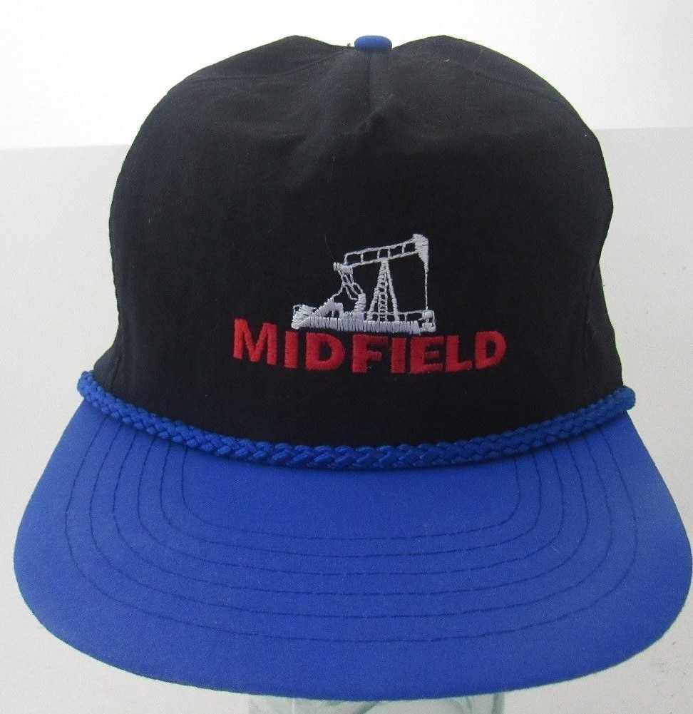 Midfield Oil Hat Cap Advertising Black Blue Trucker Rope Snapback A13