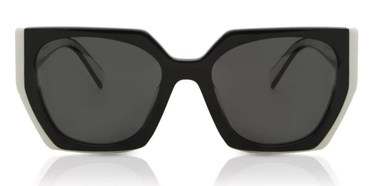 PRADA PR15WS 09Q5S0 Black White Dark Grey Women’s Sunglasses New