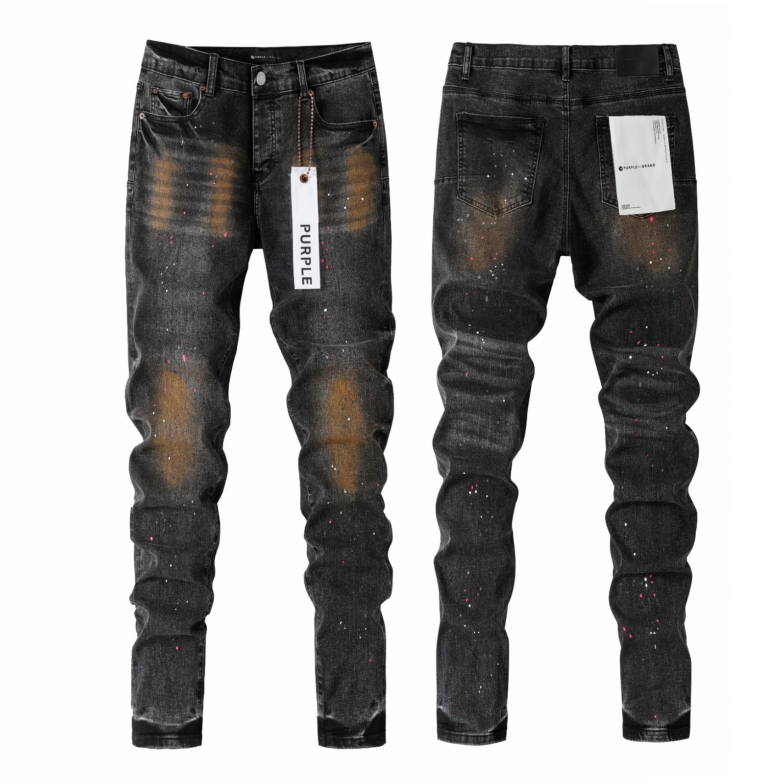 2026 New Purple Brand fashion Slim fit Splash-ink jeans 28-40 !
