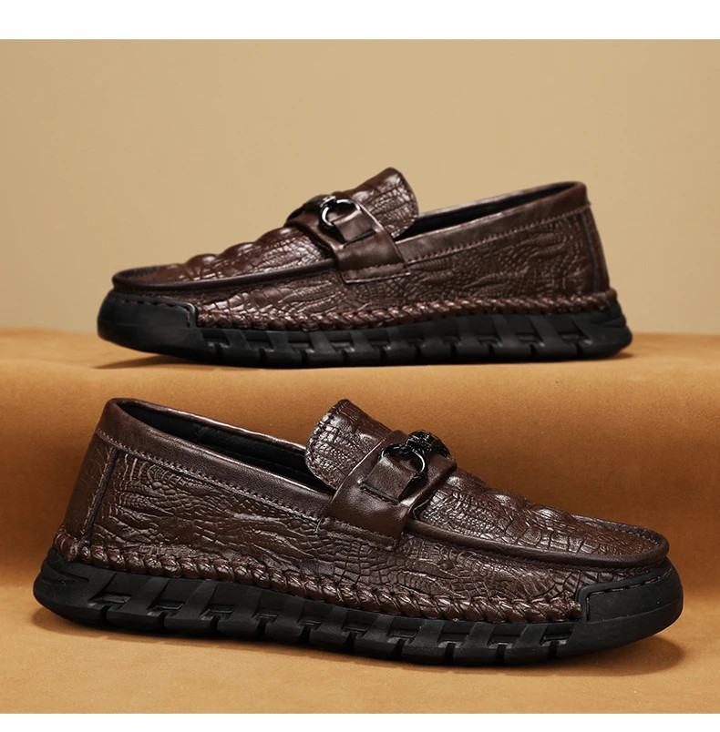 Men Business Dress Driving Moccasin Leather Loafers Shoes Outdoor Flats Shoes