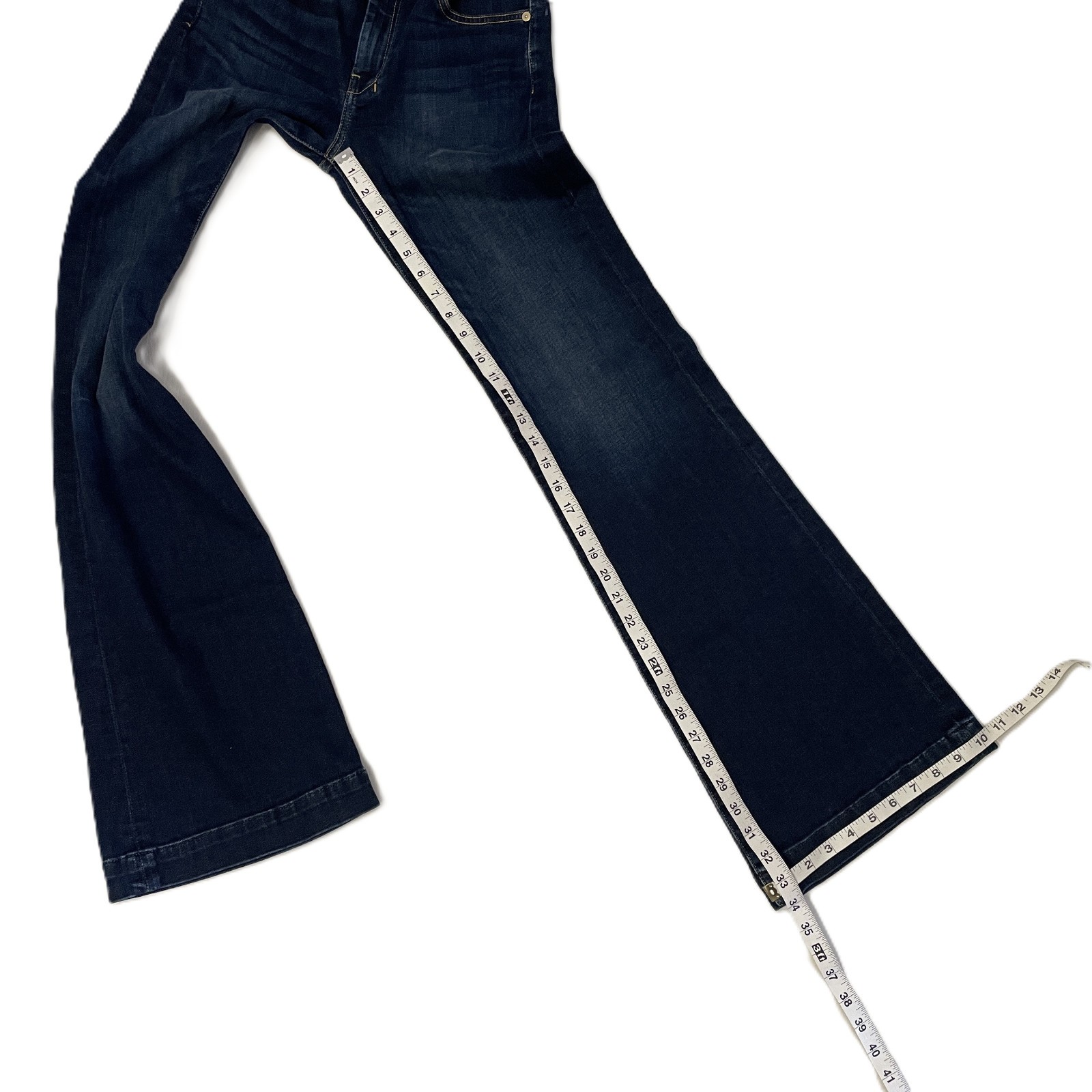 Seven For All Mankind Dojo Jeans Women’s Sz 28 /34 L Flare Leg Dark Wash Stretch