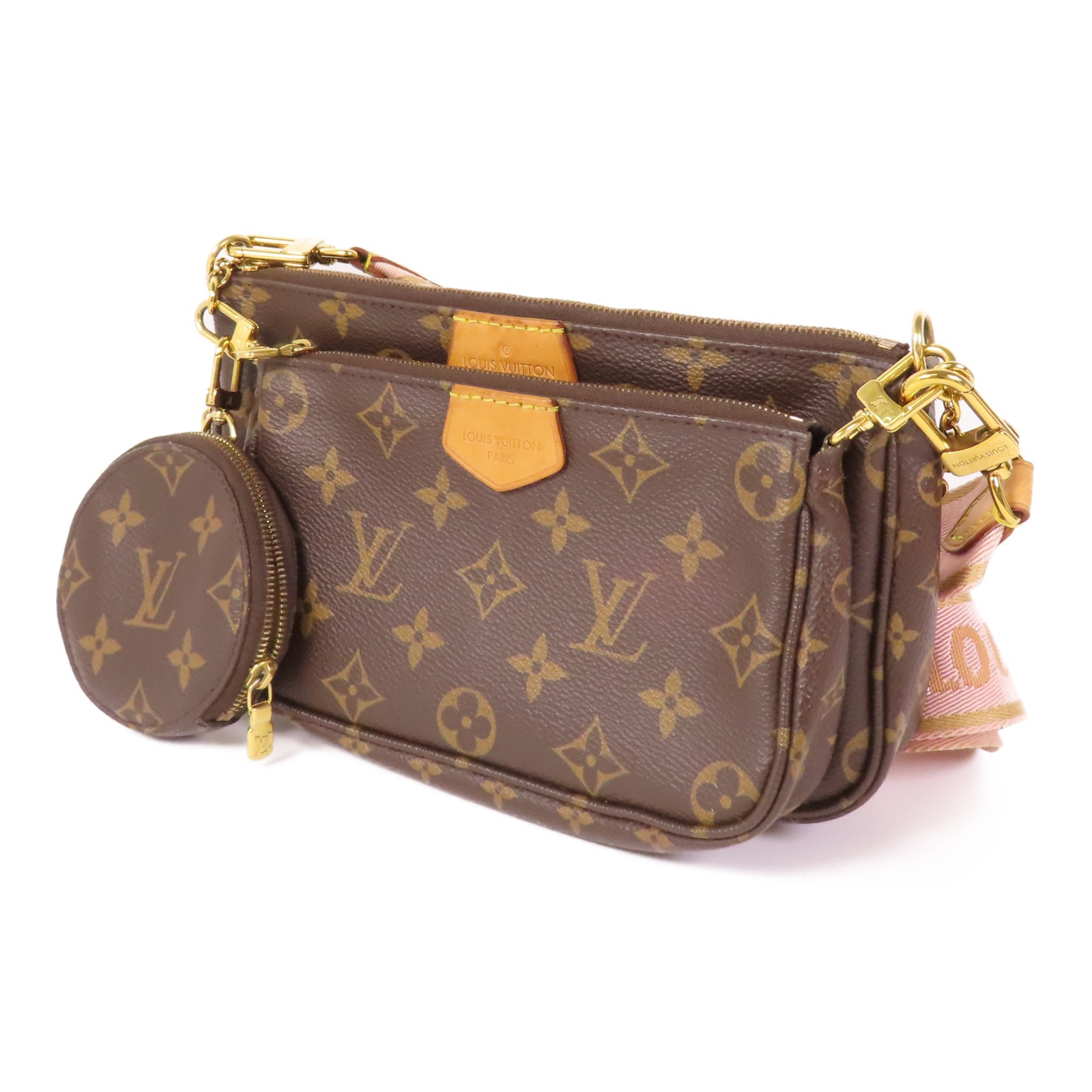 LOUIS VUITTON LV GHW Multi Pochette Accessoires 2 Way Bag M44840 Monogram Brown