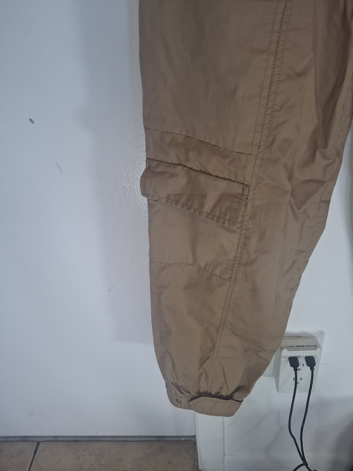 Sandro Paris High-Waisted Cargo Pants Tan Khaki Size