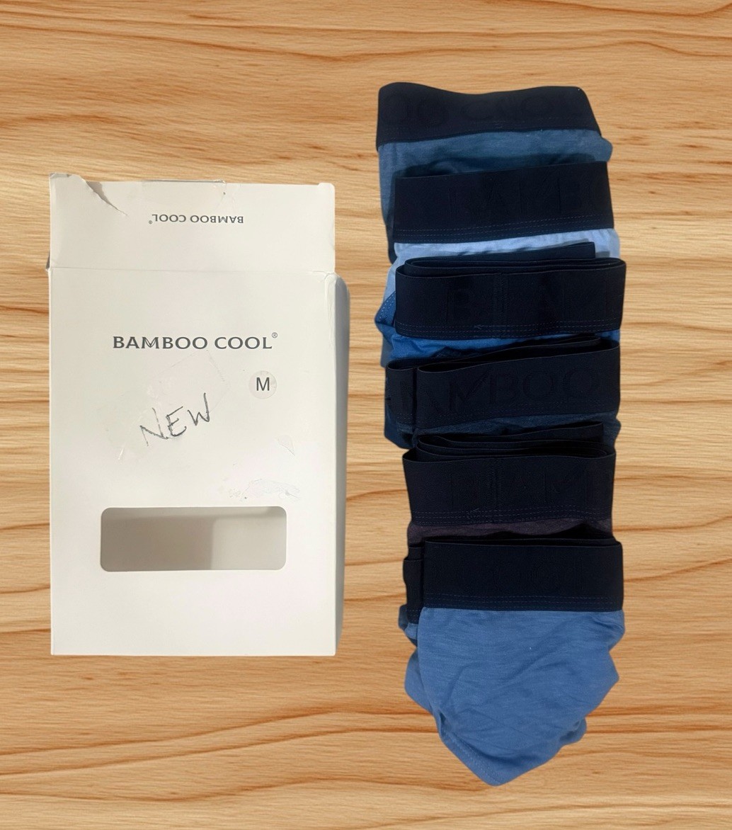Bamboo Cool Boxer Briefs Underwear Medium OPEN BOX 6 Pairs READ