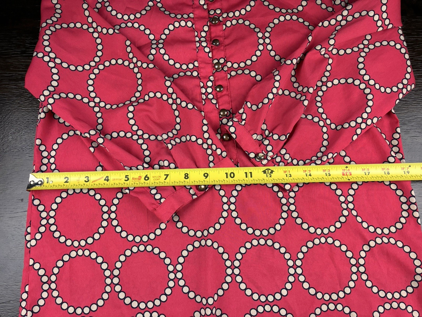 Banana Republic Soft Red Dot Ring Top W Size S Henley Lightweight Retro Preppy