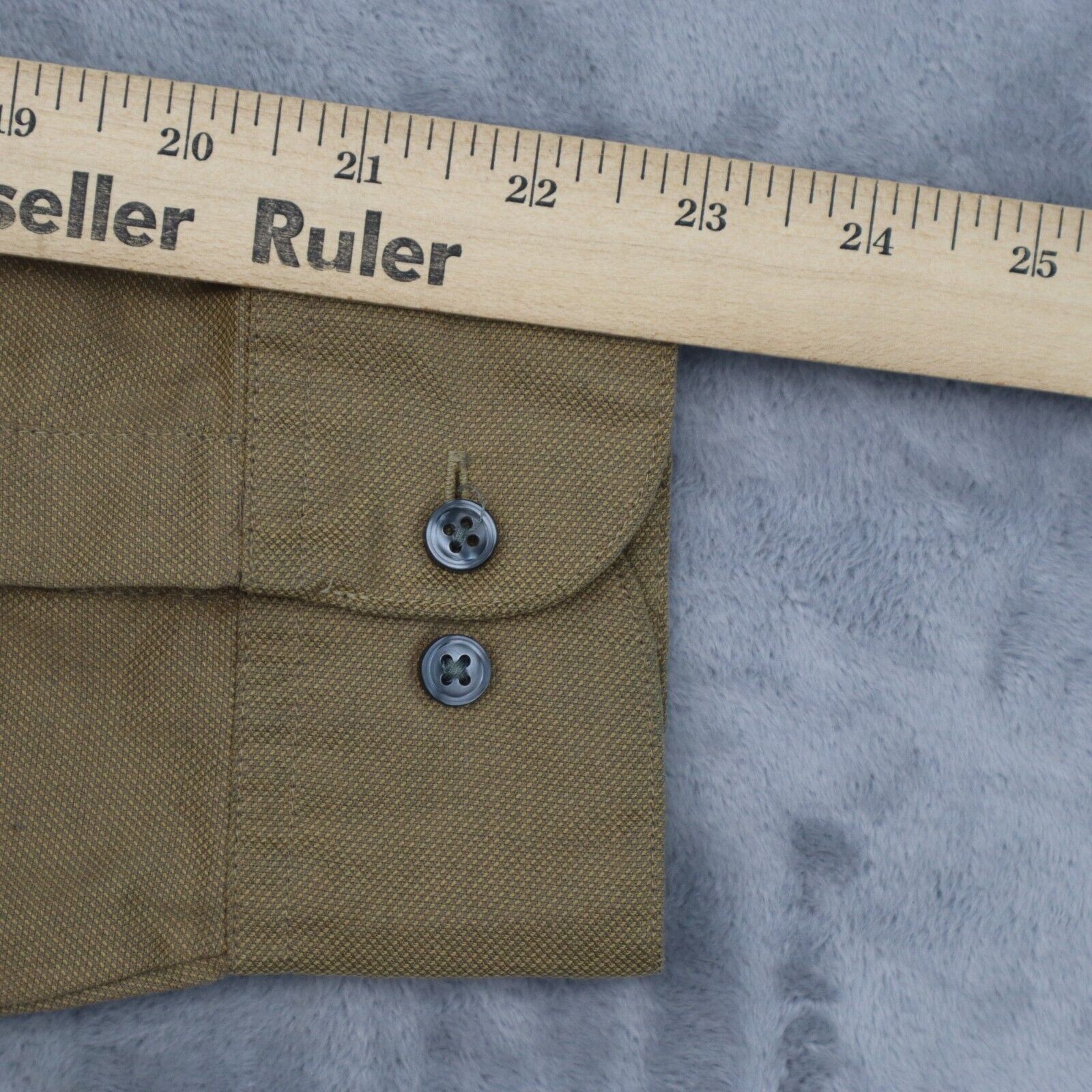 John Henry Shirt Mens 32 Brown Long Sleeve Point Collar Barrel Cuff Dress Shirt