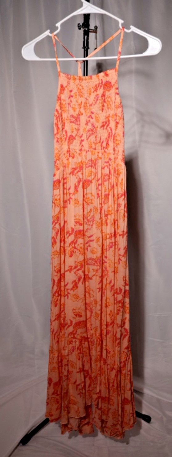 NEW| Intimately free people Heat Wave Floral Printed Maxi Dress Coral Sz S