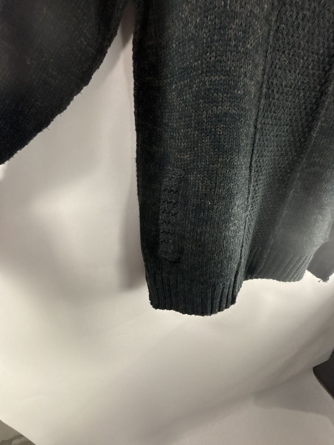 Across The Pond Gray Half-Zip Mock Neck Knit Sweater with Elbow Patches