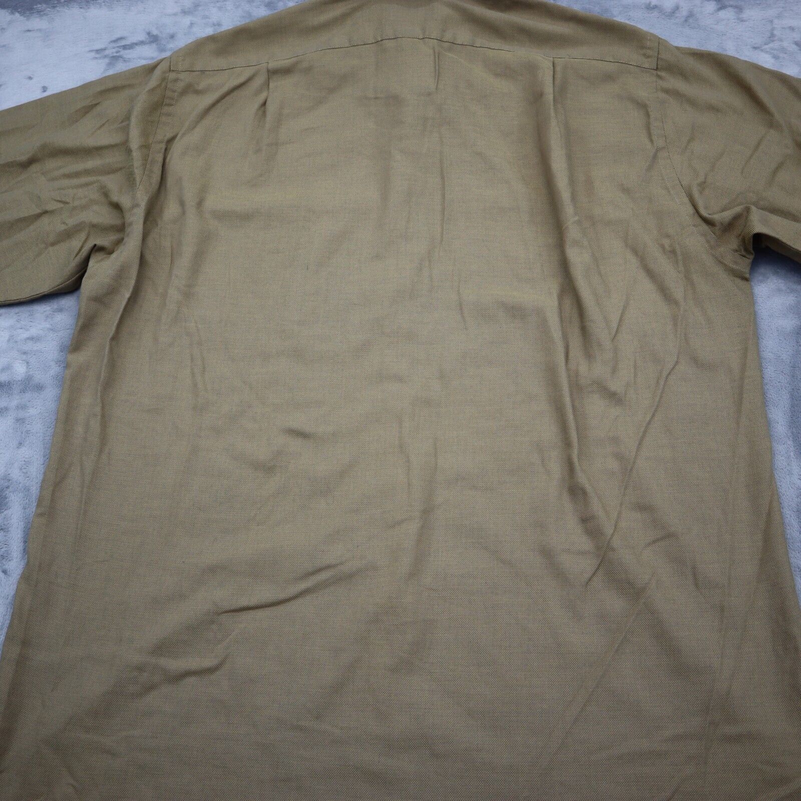 John Henry Shirt Mens 32 Brown Long Sleeve Point Collar Barrel Cuff Dress Shirt
