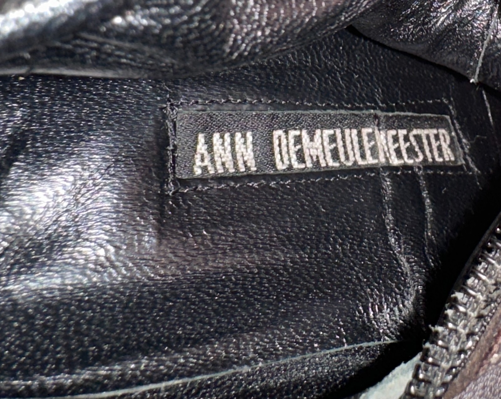 Ann Demeulemeester Distressed Gray Leather Knee-High Boots Lace-Up Size 40 Italy