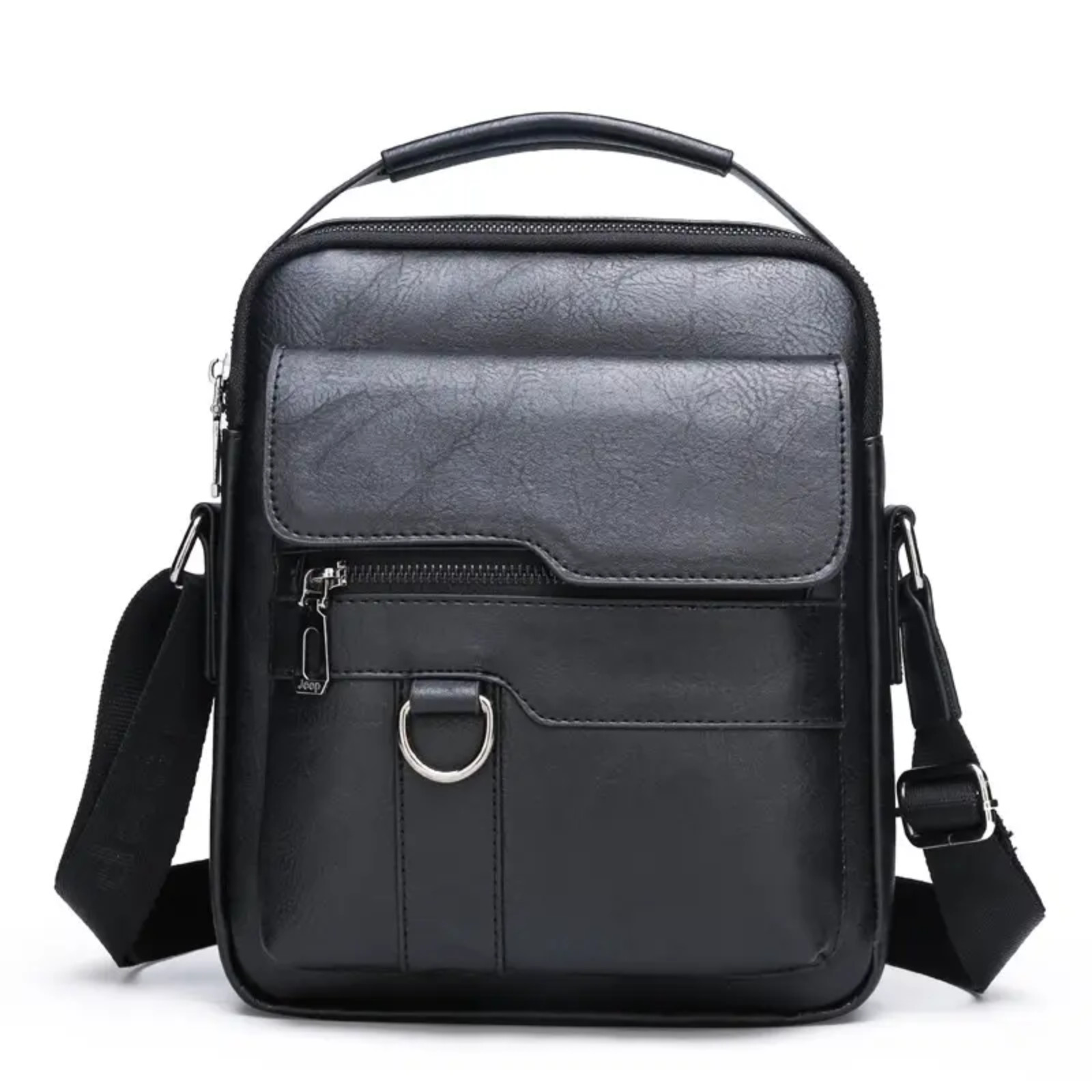 Cross Body Leather Bag Waterproof 10.2″x8.6″x2.75″ Khaki Brown Black Free Ship U